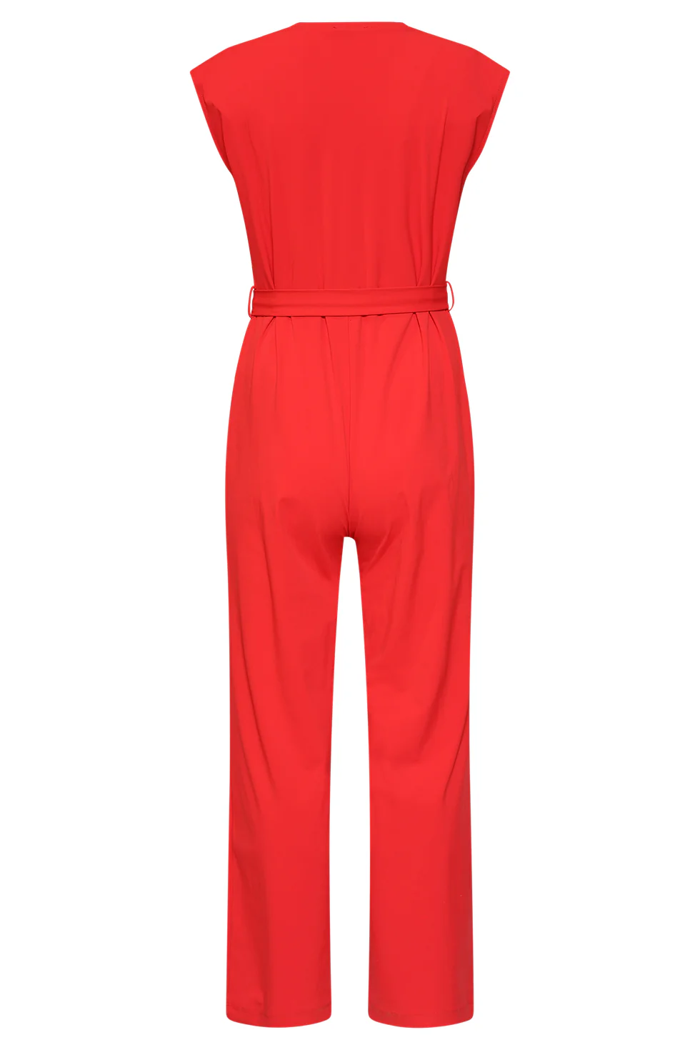 Elegante Jumpsuit In Travel Kwaliteit Met Wijde Pijp | Red - Image 7
