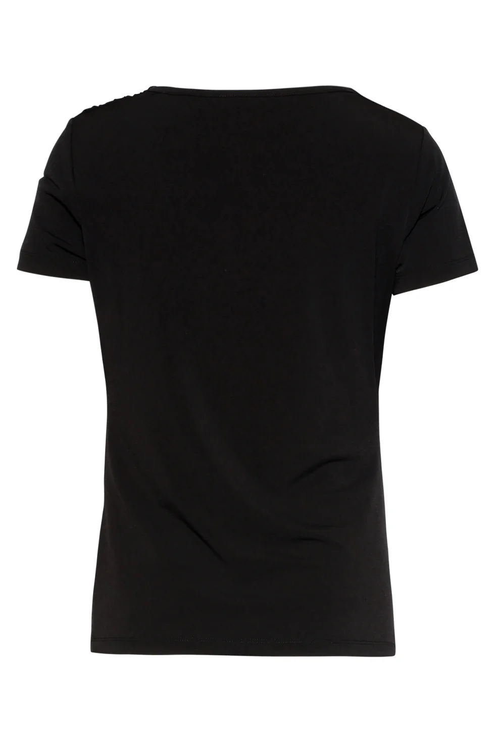 Elegante Stretch Top Met Gedrapeerde Halslijn | Black - Image 14