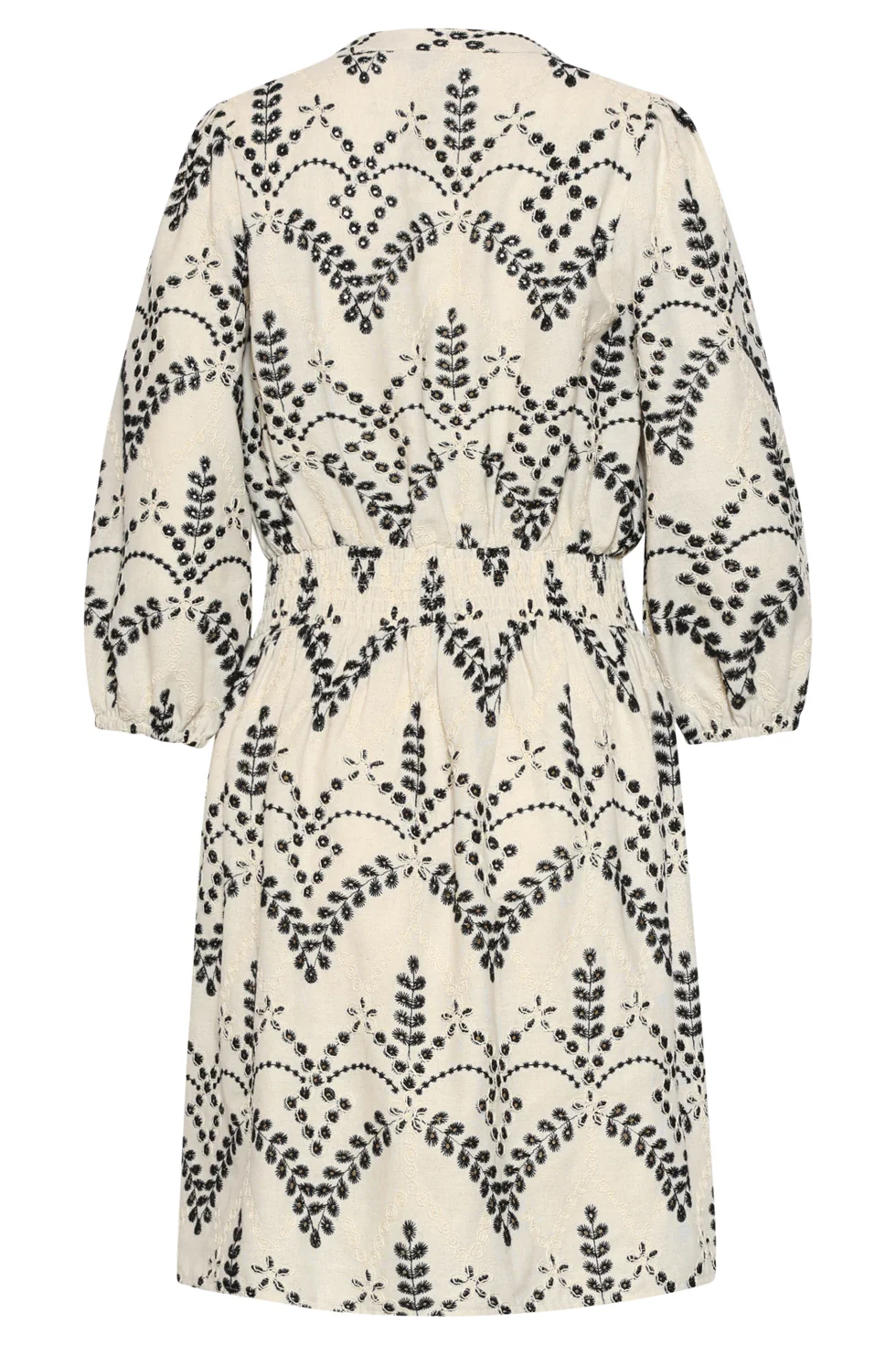 Elegante Taillejurk Met Rijk Geborduurde Print | Sand - Black - Image 7