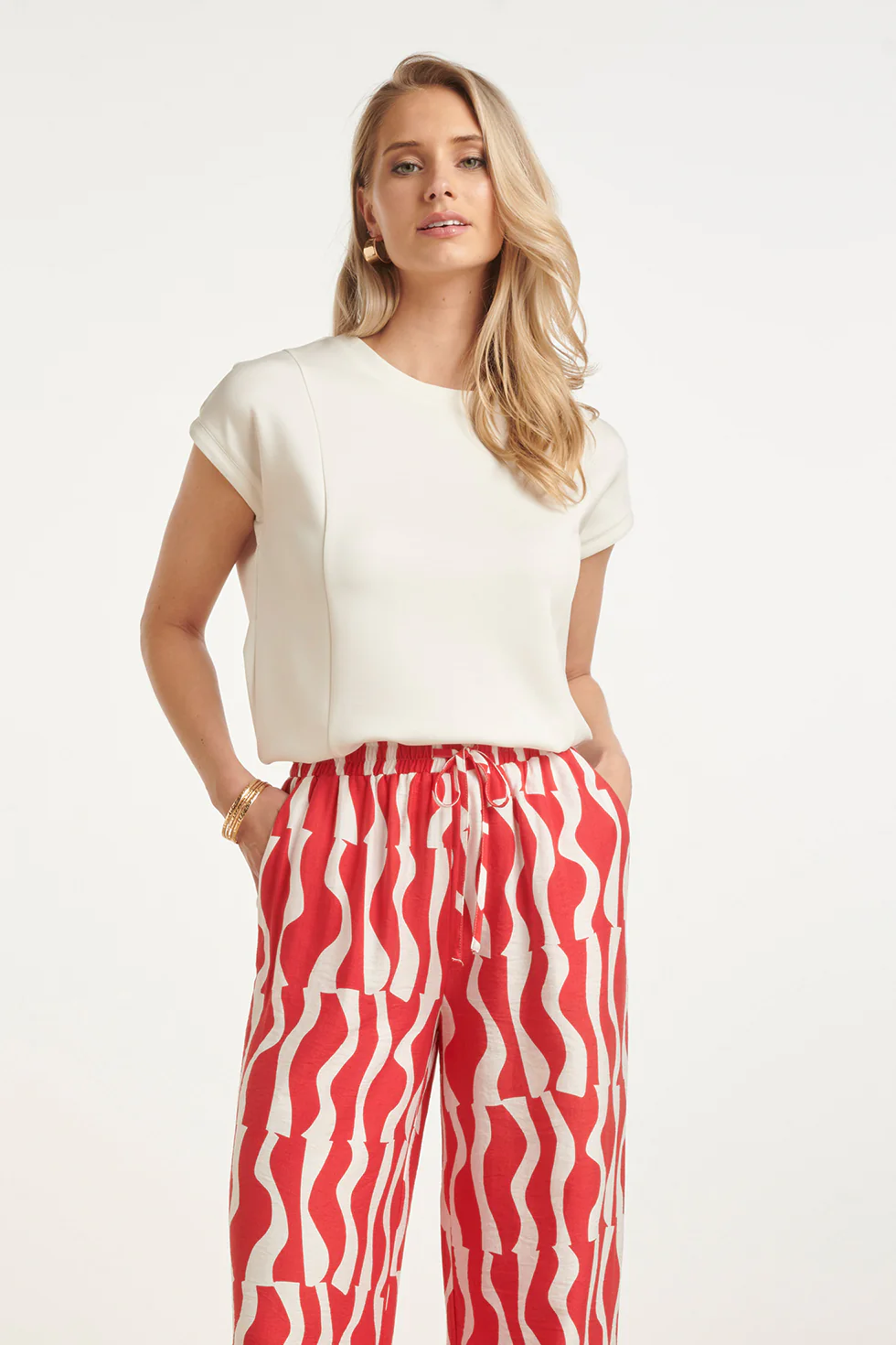 Elegante Witte Top Met Kapmouwtjes | Off White