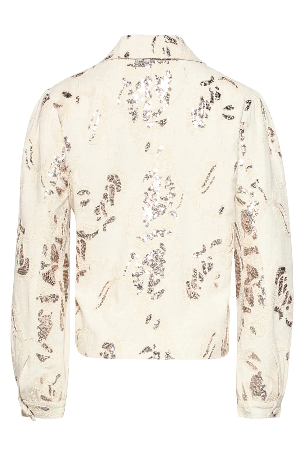 Feestelijke Jas Met Glitterende Lovertjes Print | Sand - Copper - Image 9