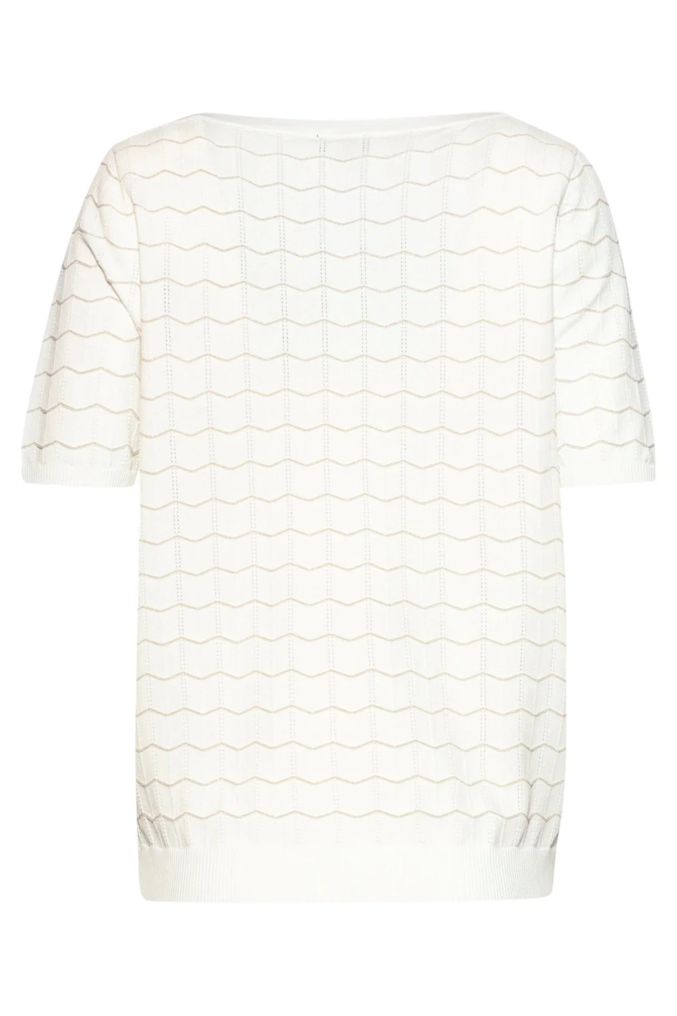 Gebreide Top Met Lurex Golvende Texture | White - Gold - Image 13
