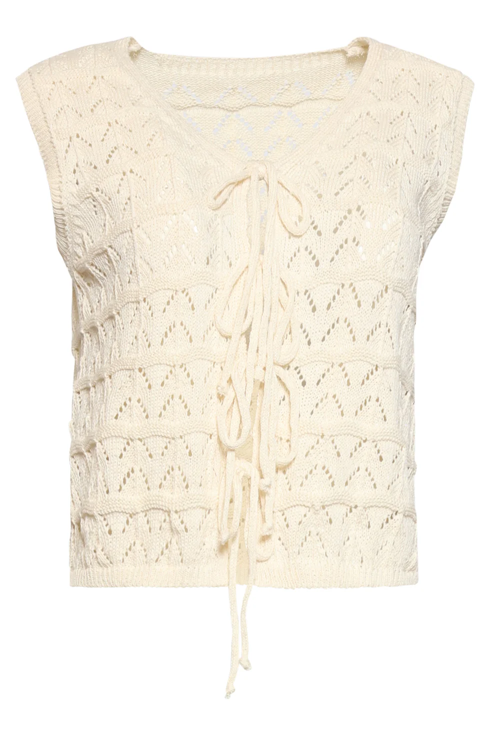 Gebreide Top Met Trendy Vetersluiting | Off White - Image 11