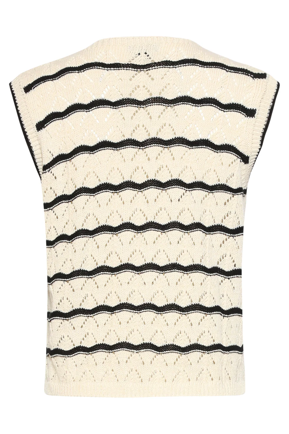 Gebreide Top Met Trendy Vetersluiting | Off White - Black - Image 14