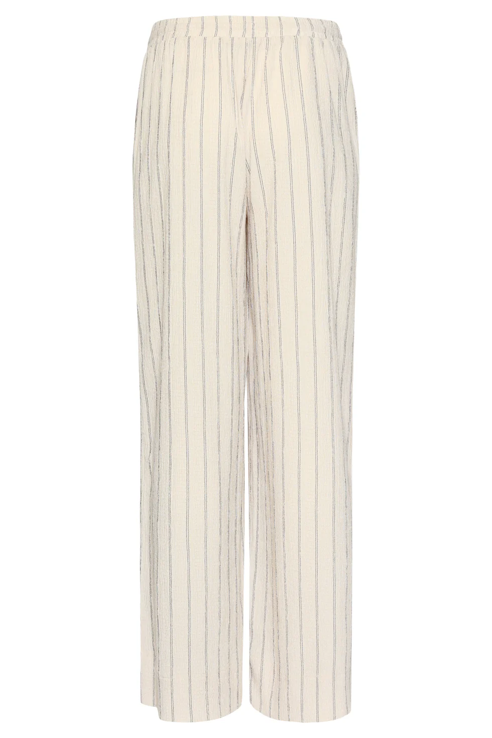 Gestreepte Broek Met Ingeweven Structuur En Elastische Tailleband | Off White - Black - Image 14