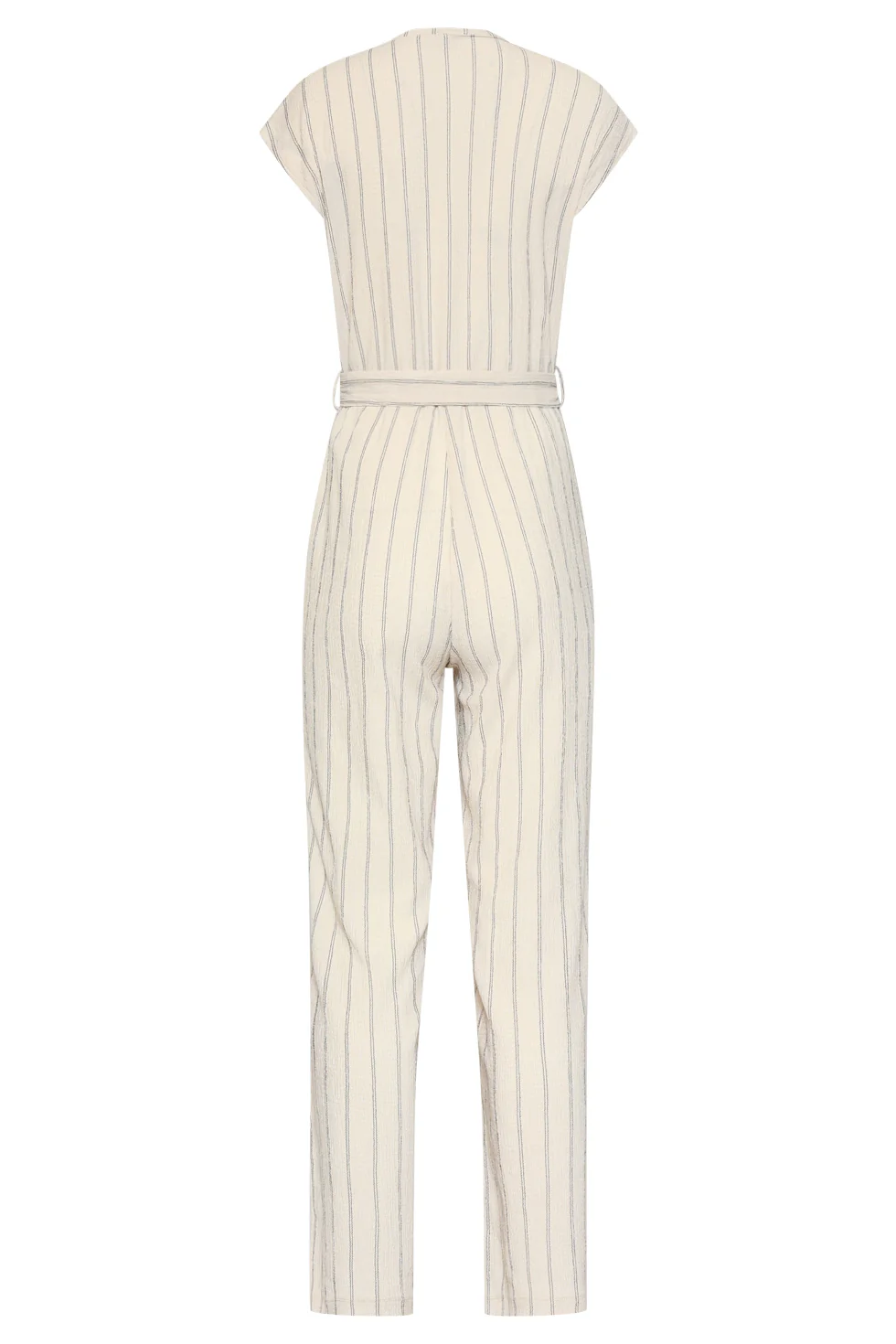 Gestreepte Jumpsuit Met Ingeweven Structuur | Off White - Black - Image 13