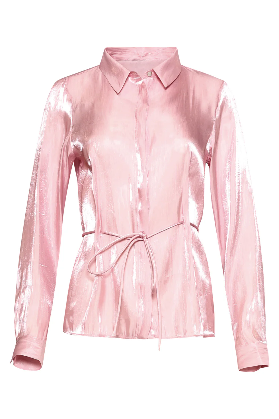 Getailleerde Blouse Met Glanseffect | Pink - Image 2