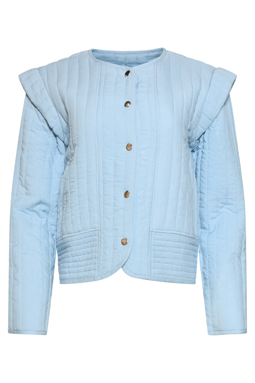 Gevoerde Jasje Met Structuur En Knoopsluiting | Denim - Image 6