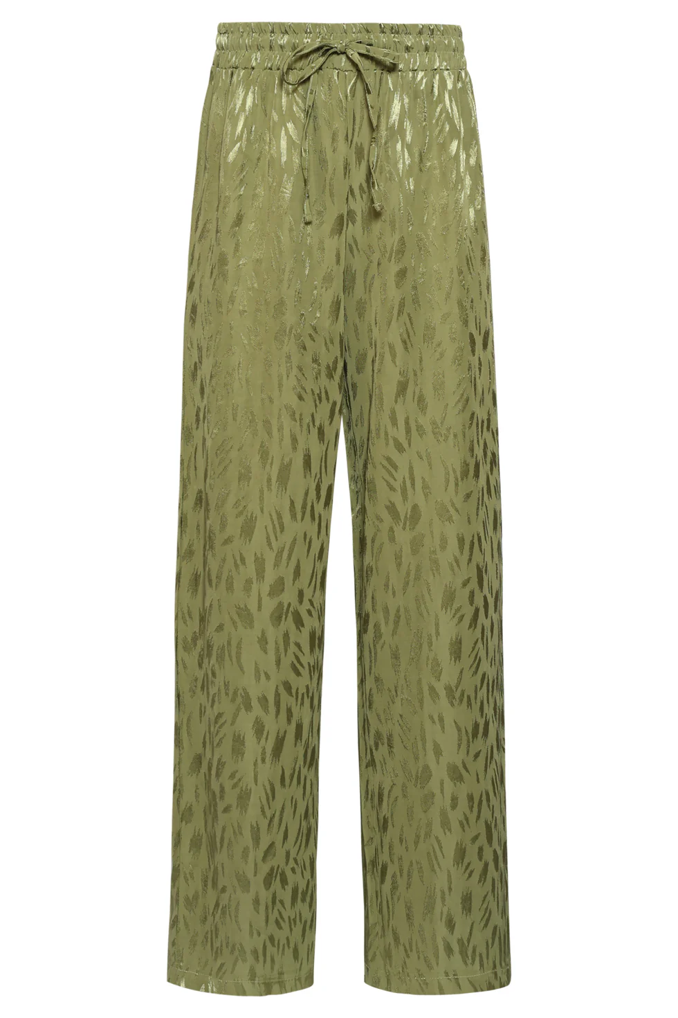 Glinsterende Wide-Leg Pantalon Met Dieren Print In Olijfgroen | Army - Image 11