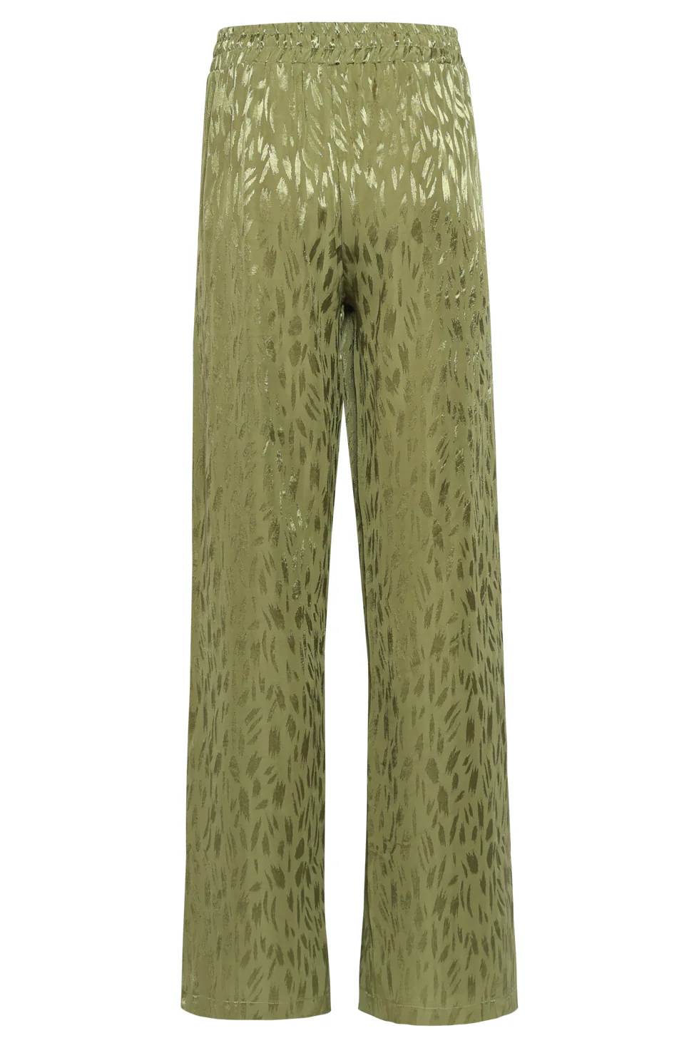 Glinsterende Wide-Leg Pantalon Met Dieren Print In Olijfgroen | Army - Image 13