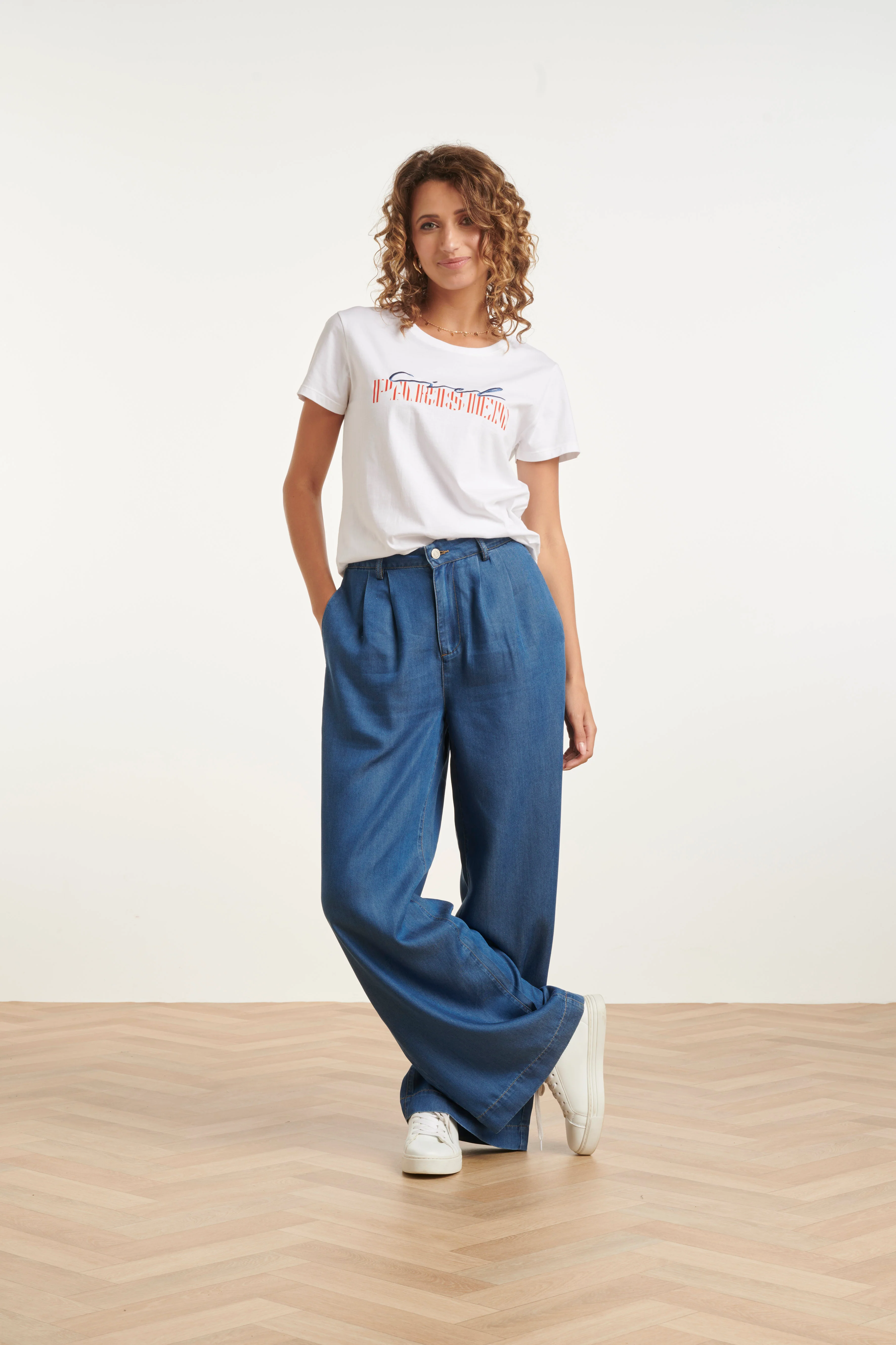 Grafisch T-Shirt Met 'Ciel Parisien' Print | White - Muticolour