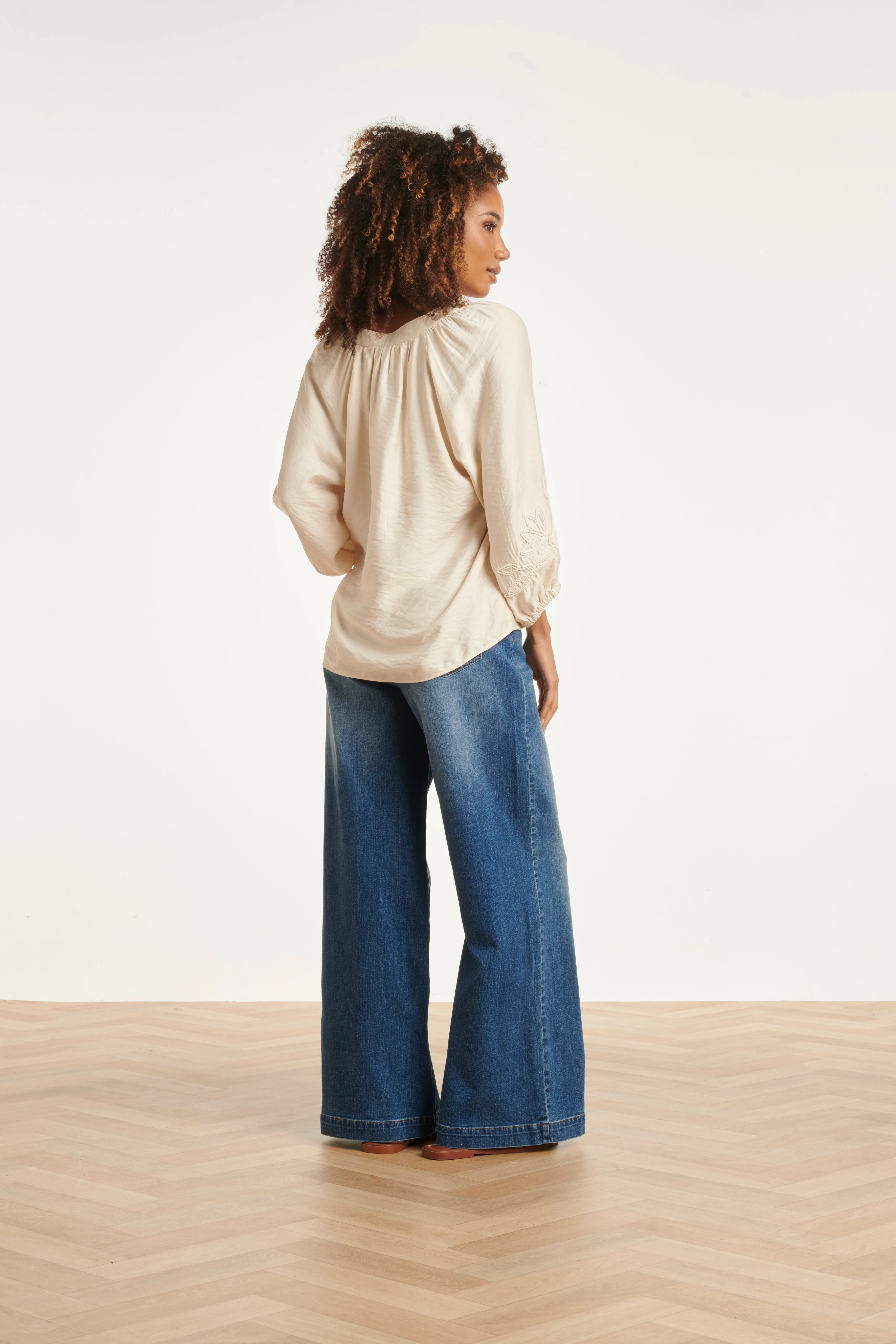 High-Waisted Wide Leg Jeans | Medium Blue Denim - Image 5