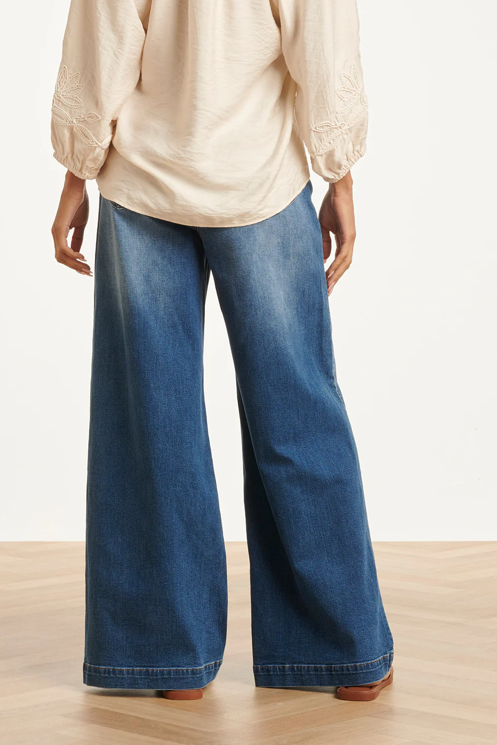 High-Waisted Wide Leg Jeans | Medium Blue Denim - Image 6