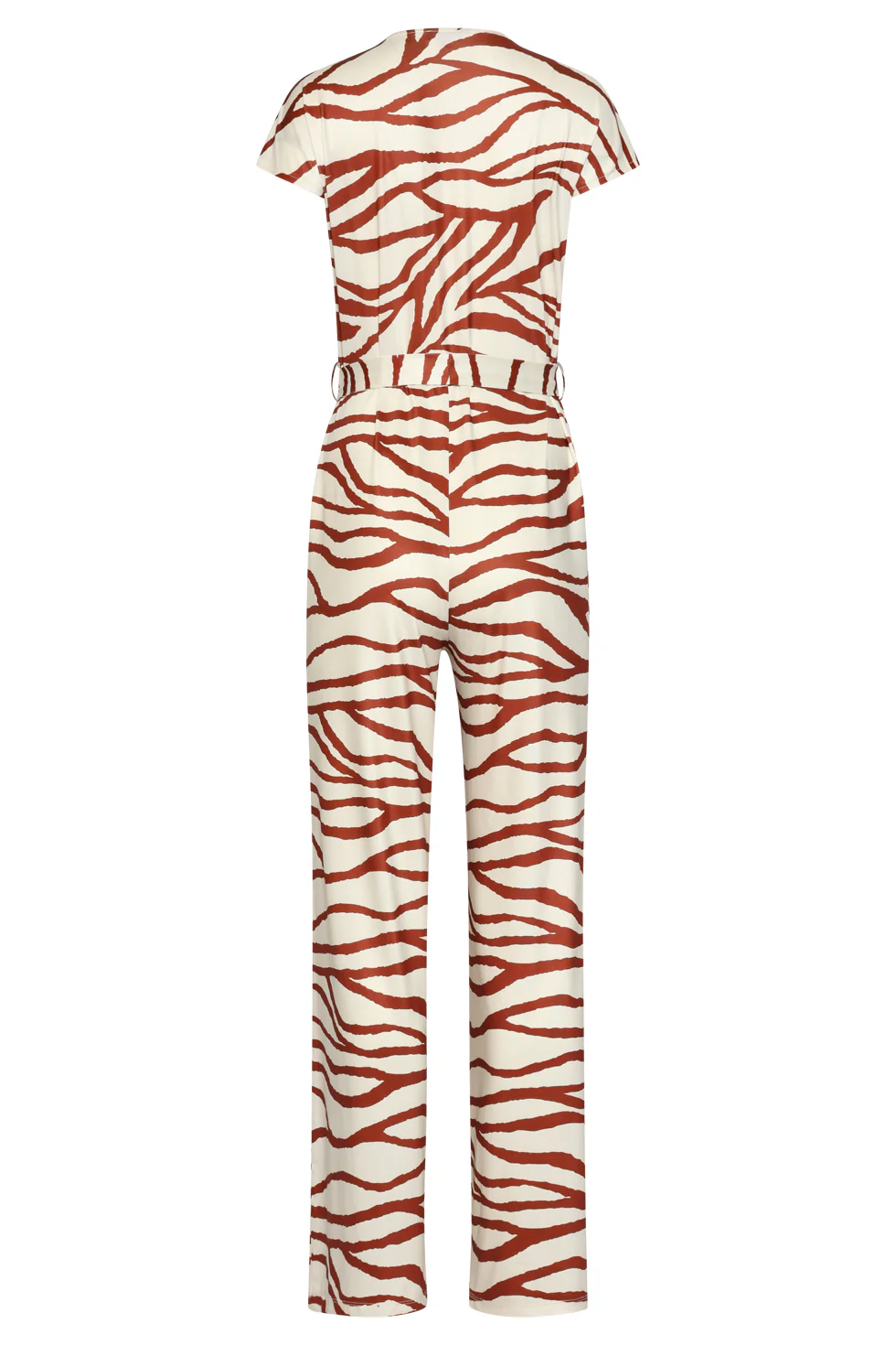 Jumpsuit Met Bruine Zebraprint En V-Hals | Brique - Off White - Image 7