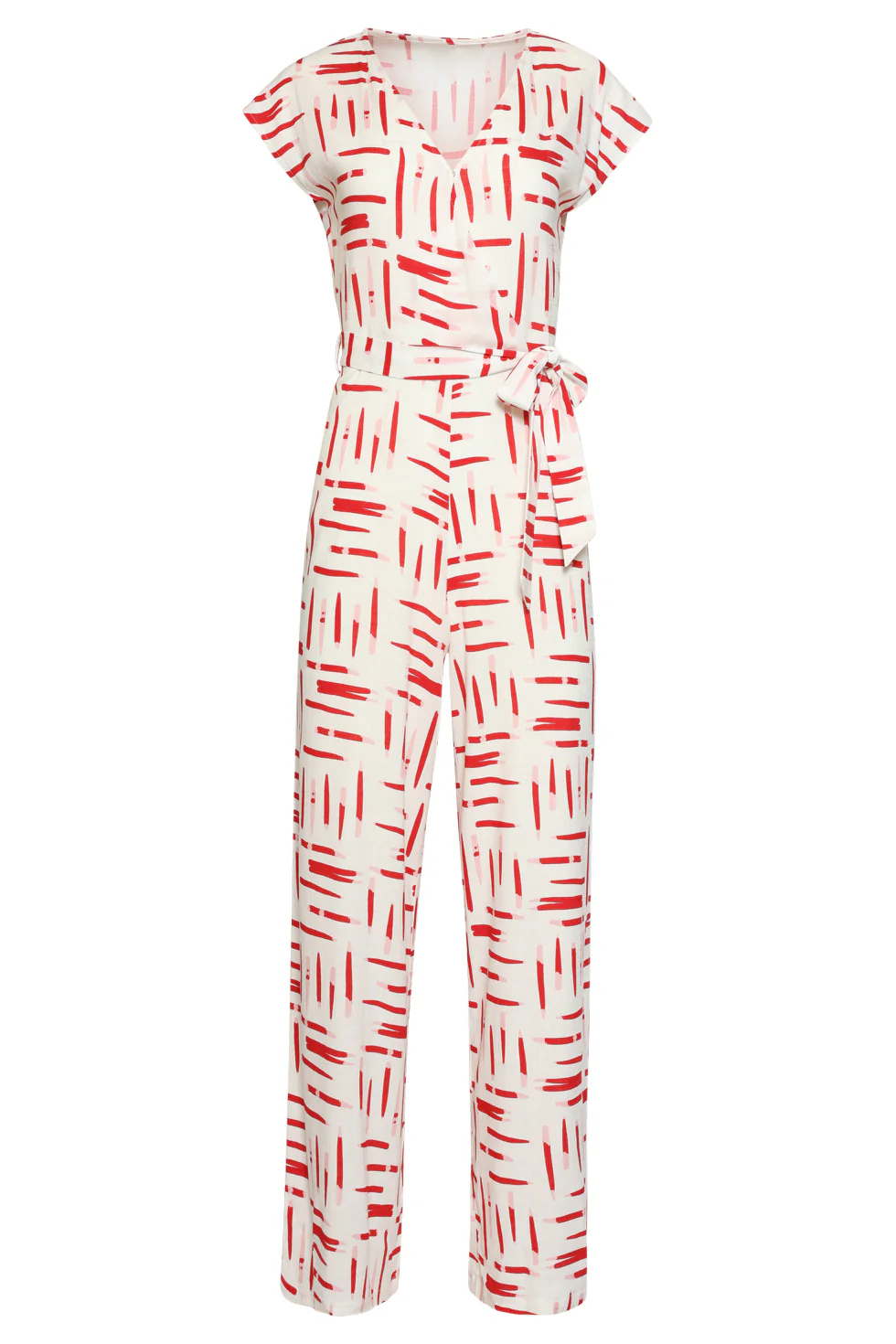 Jumpsuit Met Grafische Streep Print Rood/Wit | White - Muticolour - Image 2
