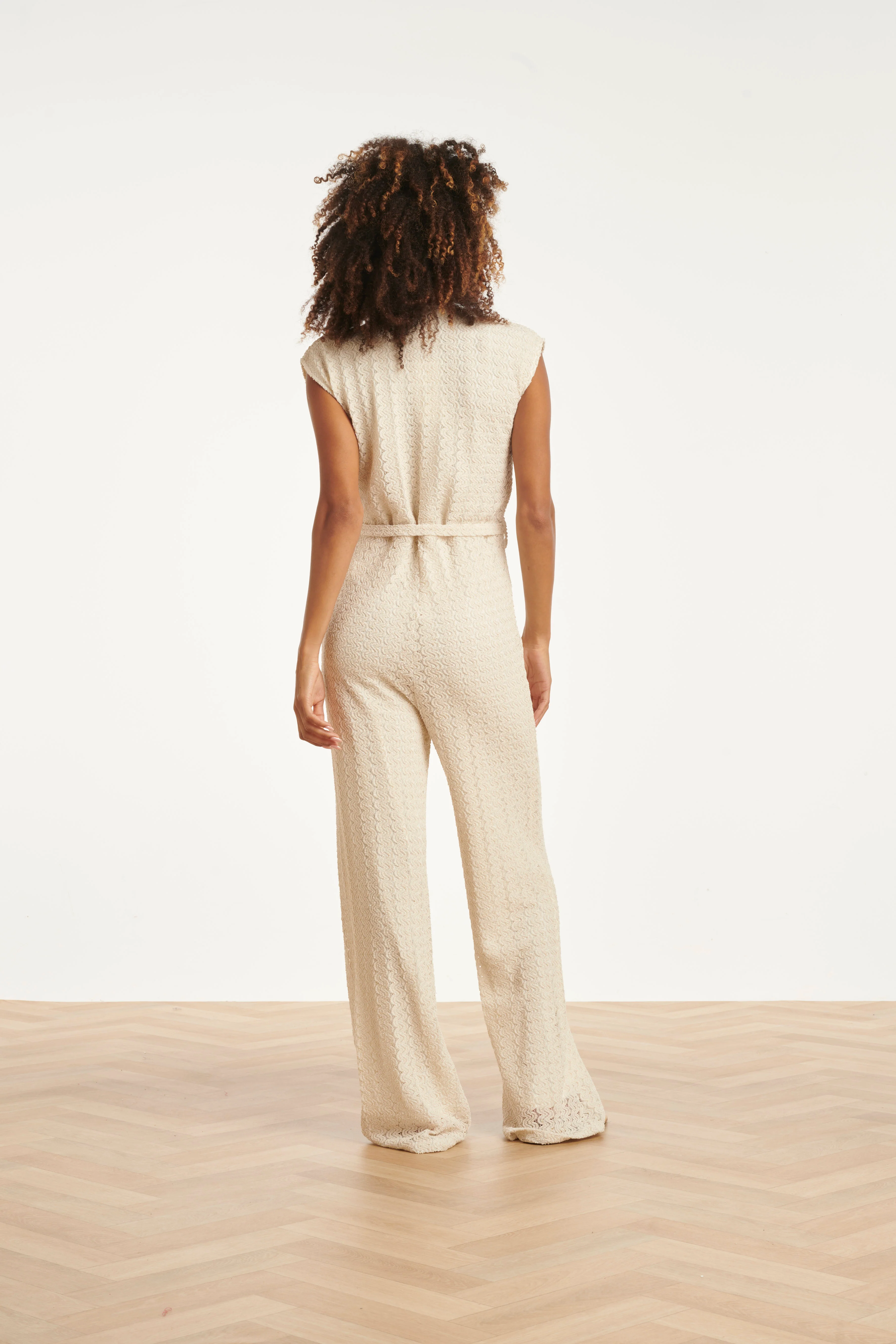 Jumpsuit Met Structuur En Tailleceintuur | Off White - Image 6