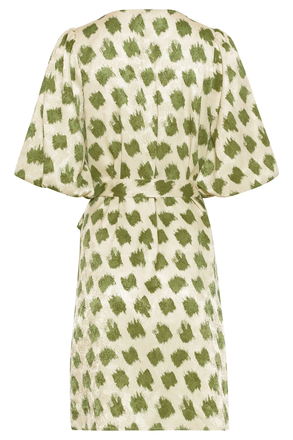 Jurk Met Abstracte Groene Dieren Print En Ceintuur | Army - Off White - Image 7