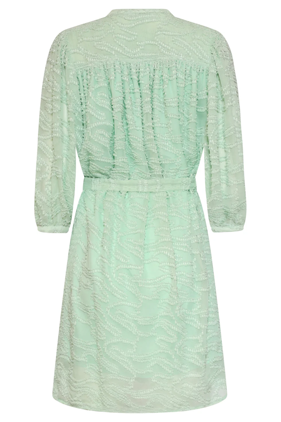 Jurk Met Abstracte Structuurstof | Soft Green - Image 14
