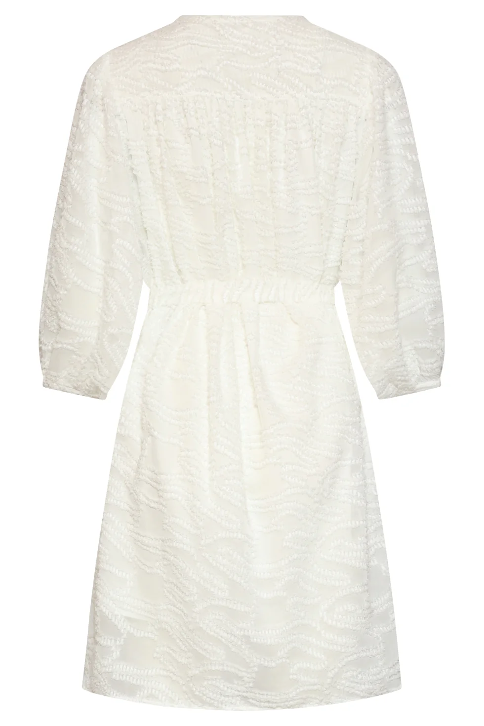 Jurk Met Abstracte Structuurstof | White - Image 13