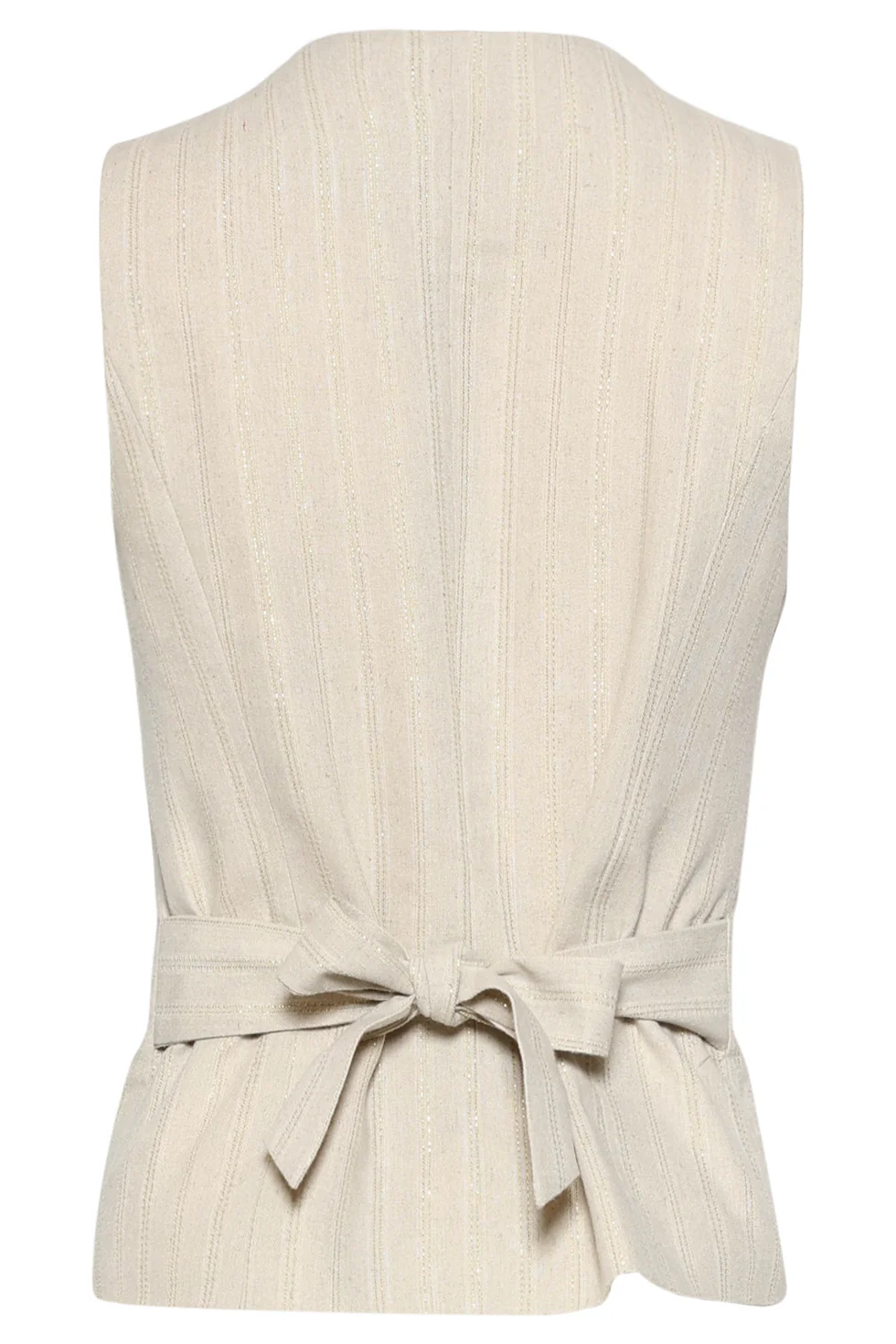 Klassiek Gilet Met Glitterdetail | Sand - Gold - Image 7