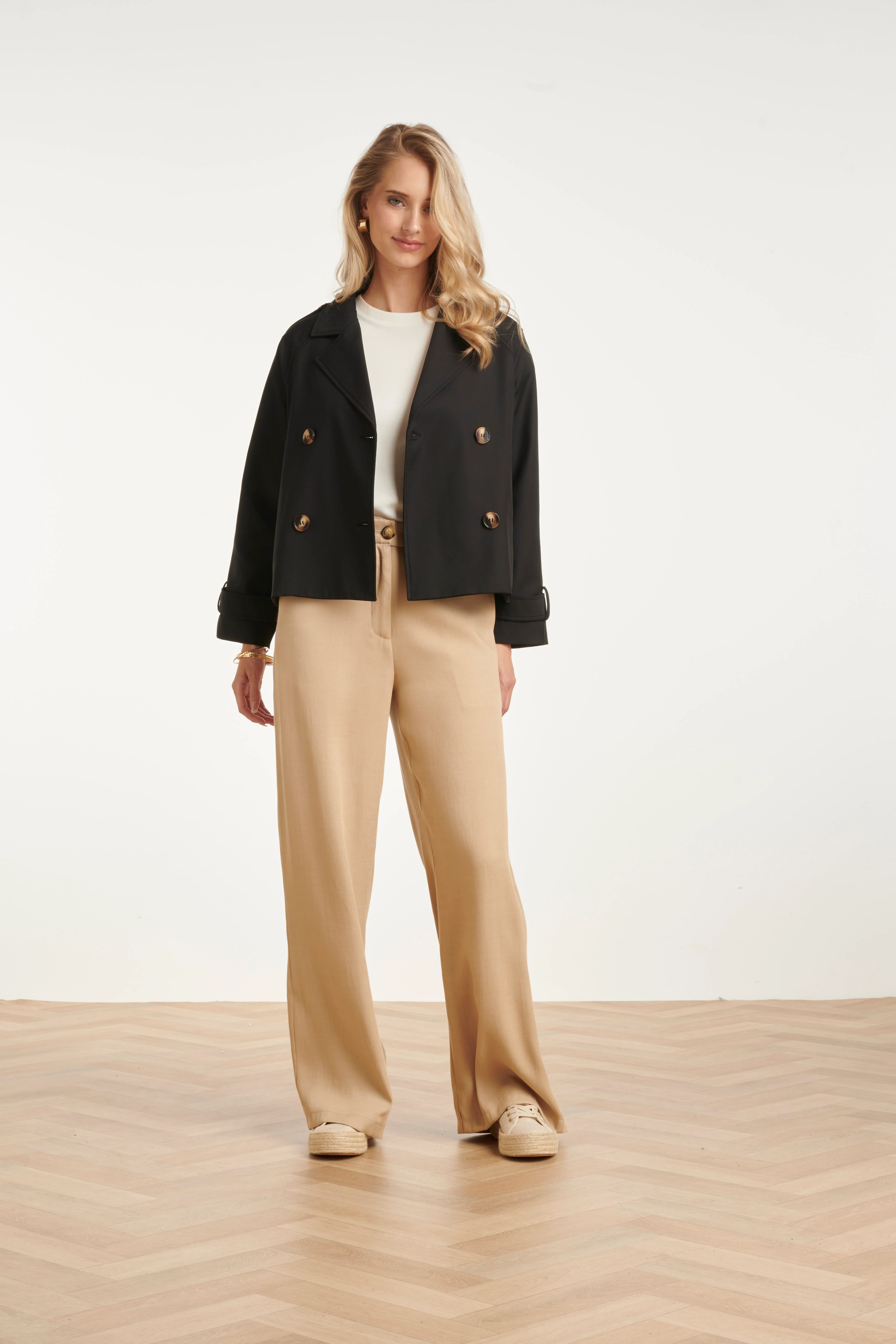 Kort Double-Breasted Trench Coat | Black