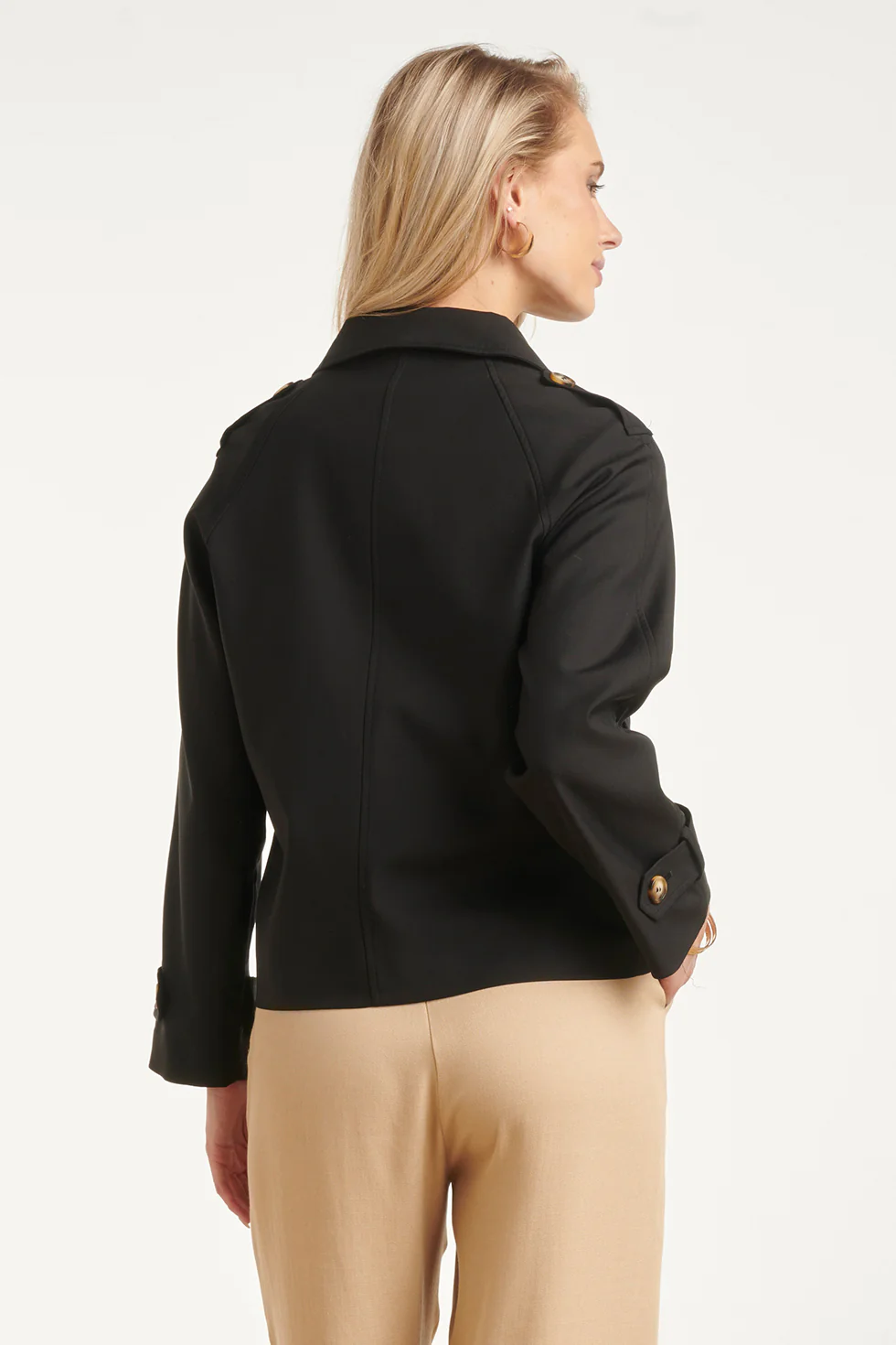 Kort Double-Breasted Trench Coat | Black - Image 12