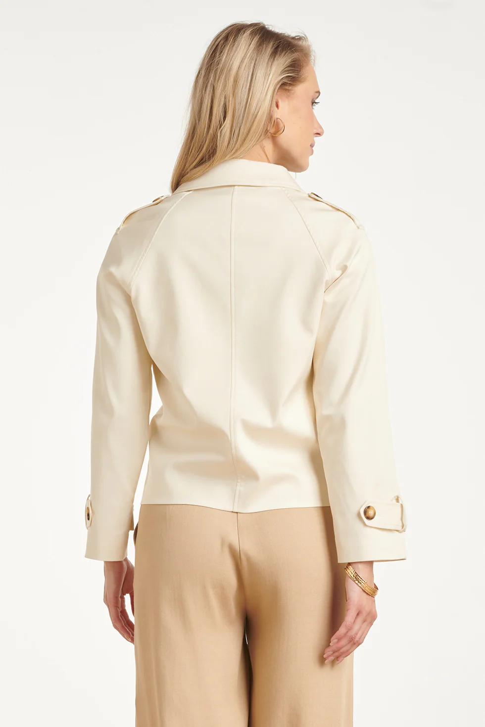 Kort Double-Breasted Trench Coat | Off White - Image 12
