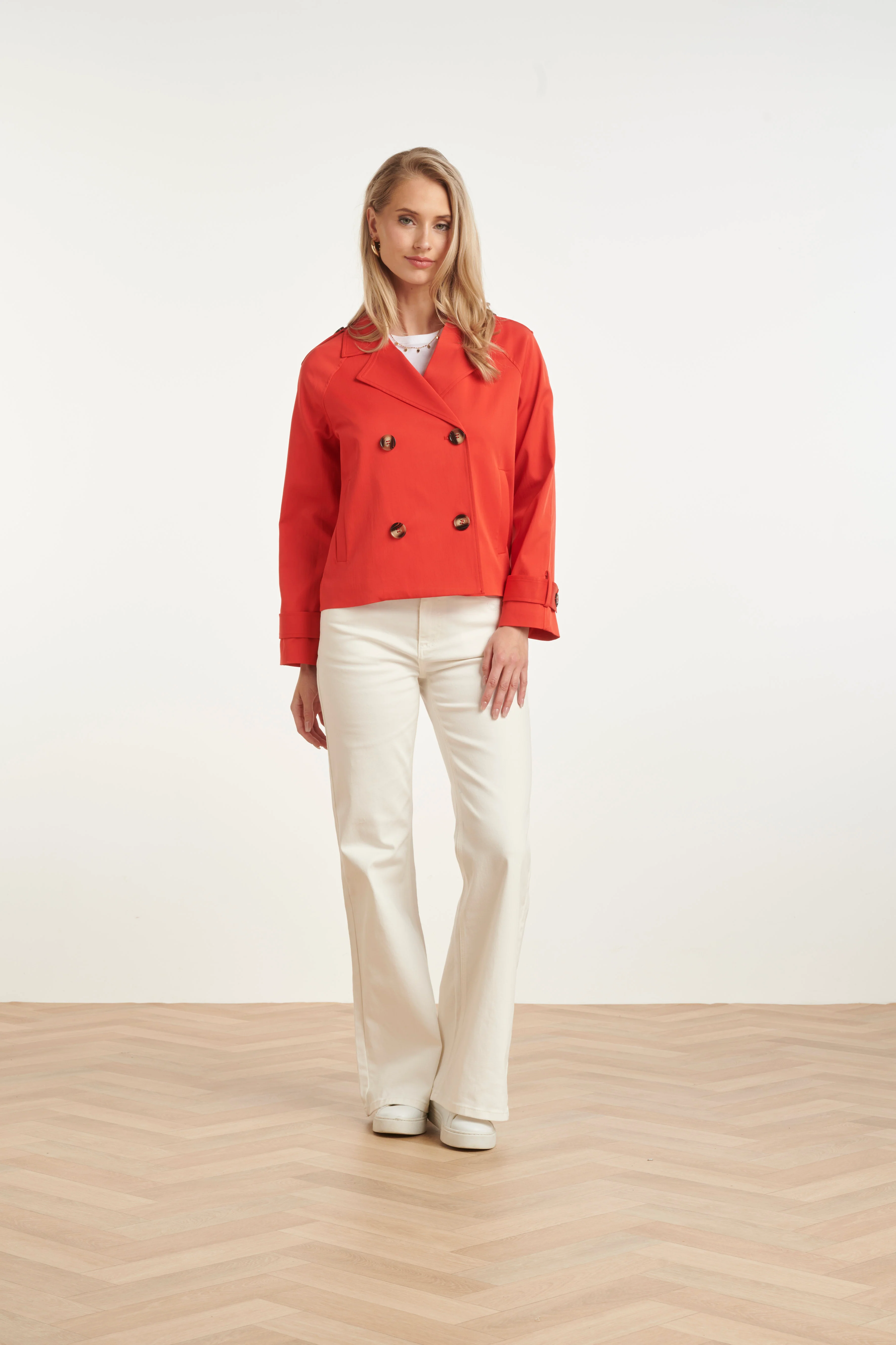 Kort Double-Breasted Trench Coat | Red