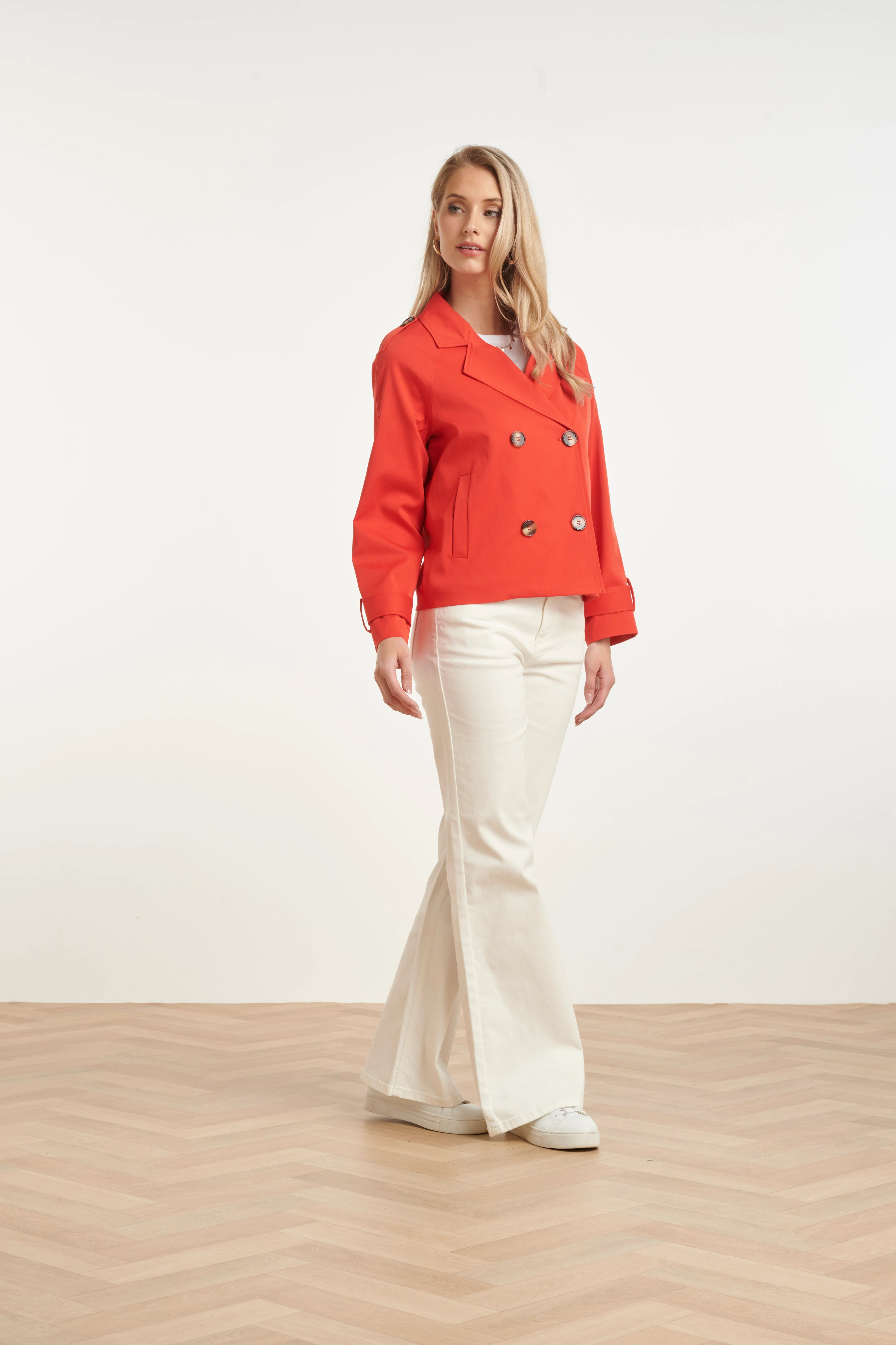 Kort Double-Breasted Trench Coat | Red - Image 5