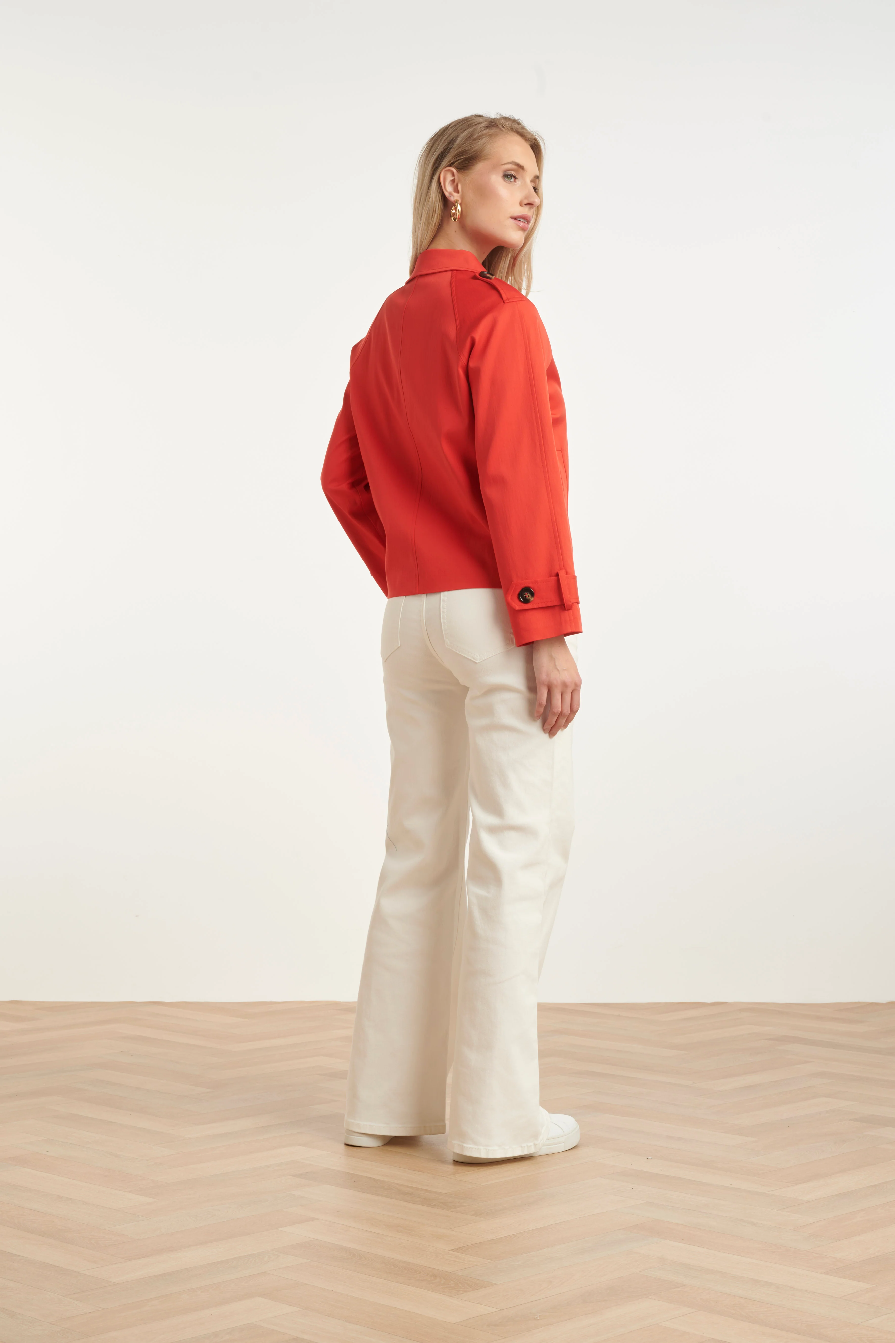 Kort Double-Breasted Trench Coat | Red - Image 7