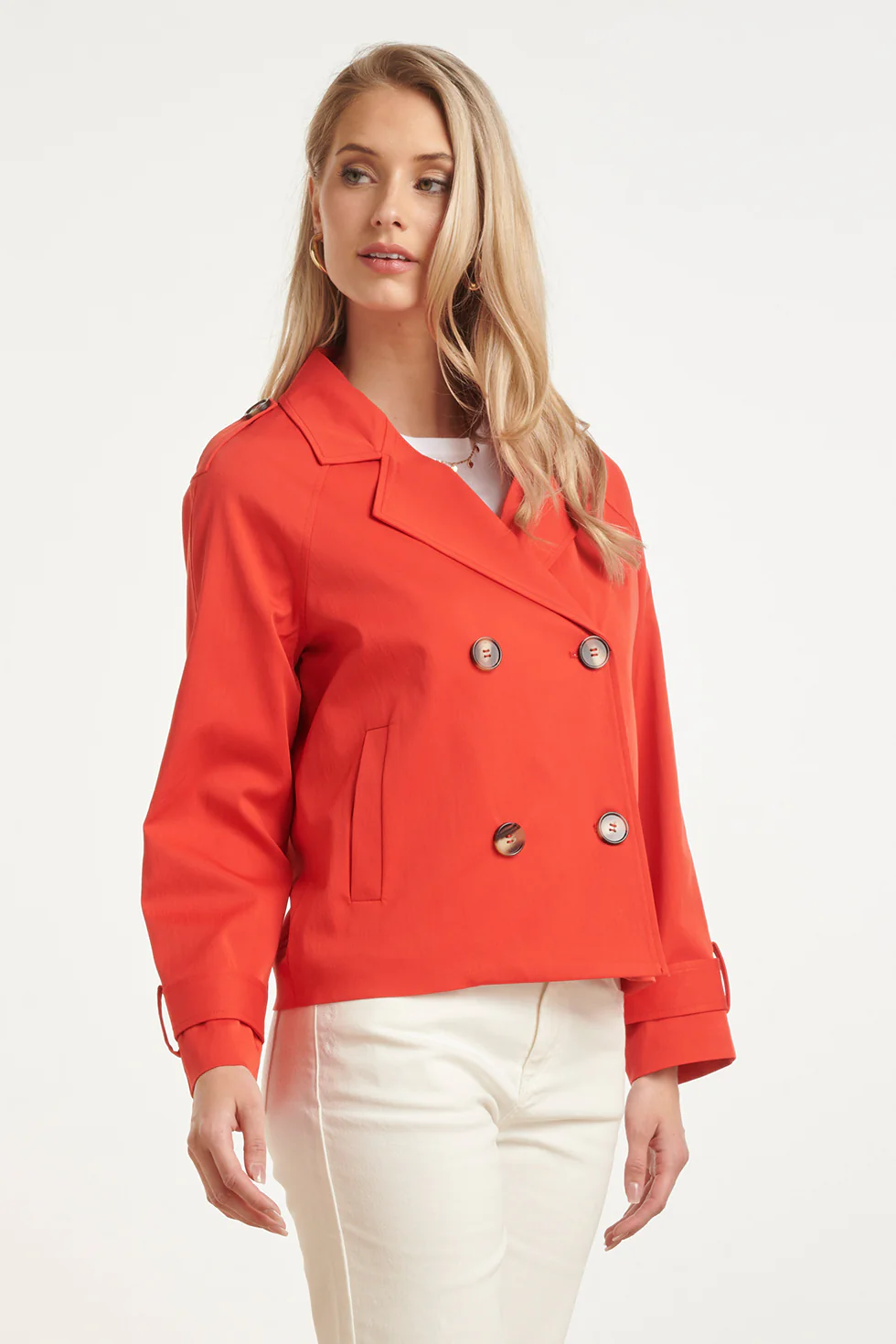 Kort Double-Breasted Trench Coat | Red - Image 8