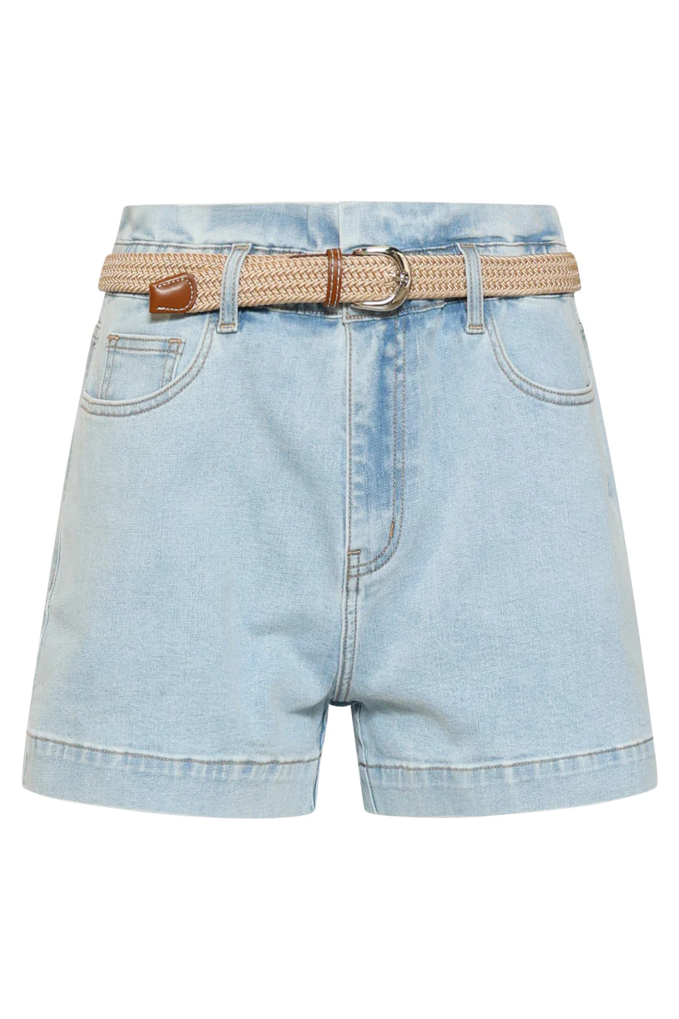 Korte Broek Met Riem En Hoge Taille | Denim - Image 2