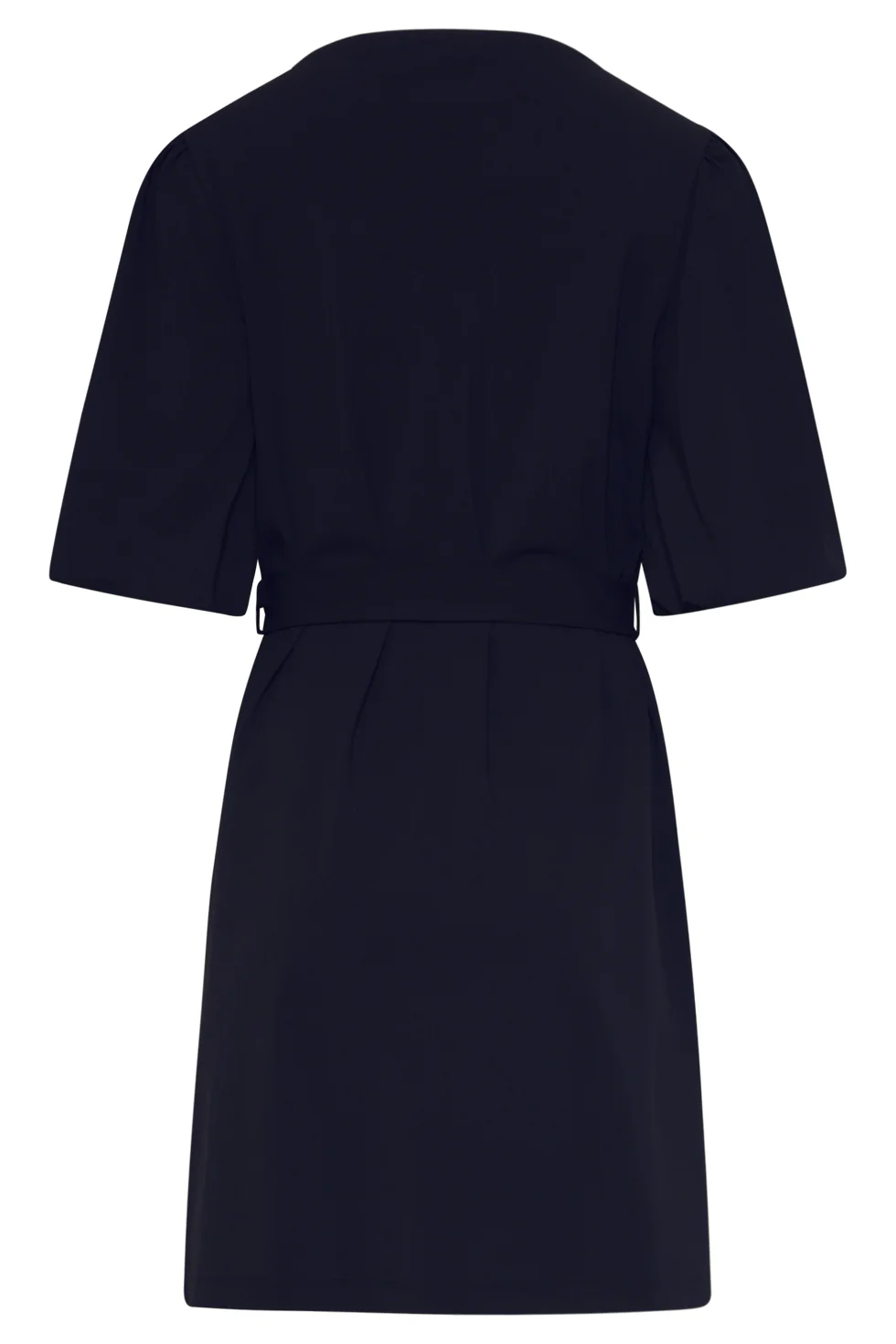 Korte Travel Kwaliteit V-Hals Jurk Met Ceintuur | Navy - Image 7