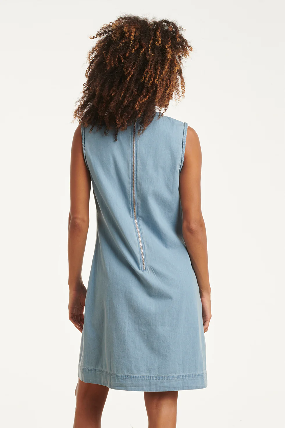 Lichtblauwe Mouwloze Denim Look Jurk | Denim - Image 12