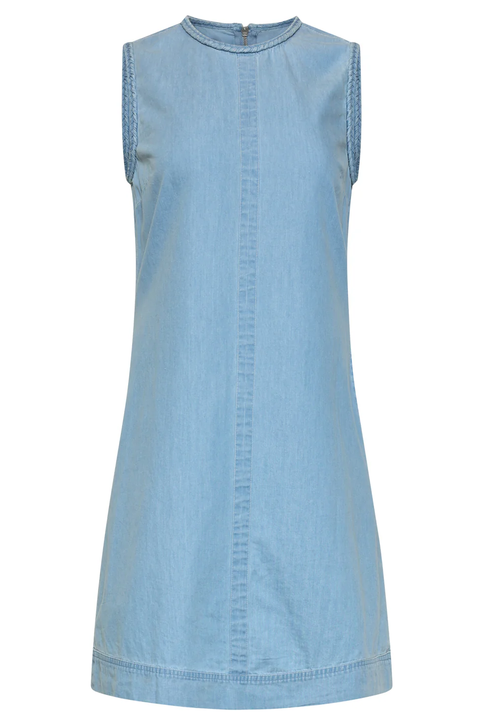 Lichtblauwe Mouwloze Denim Look Jurk | Denim - Image 4