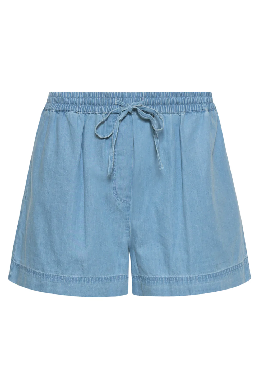 Lichtblauwe Tencel Shorts Met Elastische Taille | Denim - Image 3