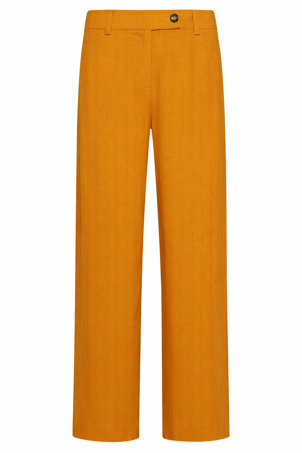 Linnen Wide Leg Pantalon | Mustard - Image 2