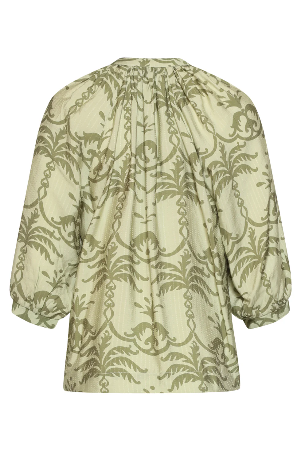 Luchtige Blouse Met Groene Palmprint | Light Army - Army - Image 7