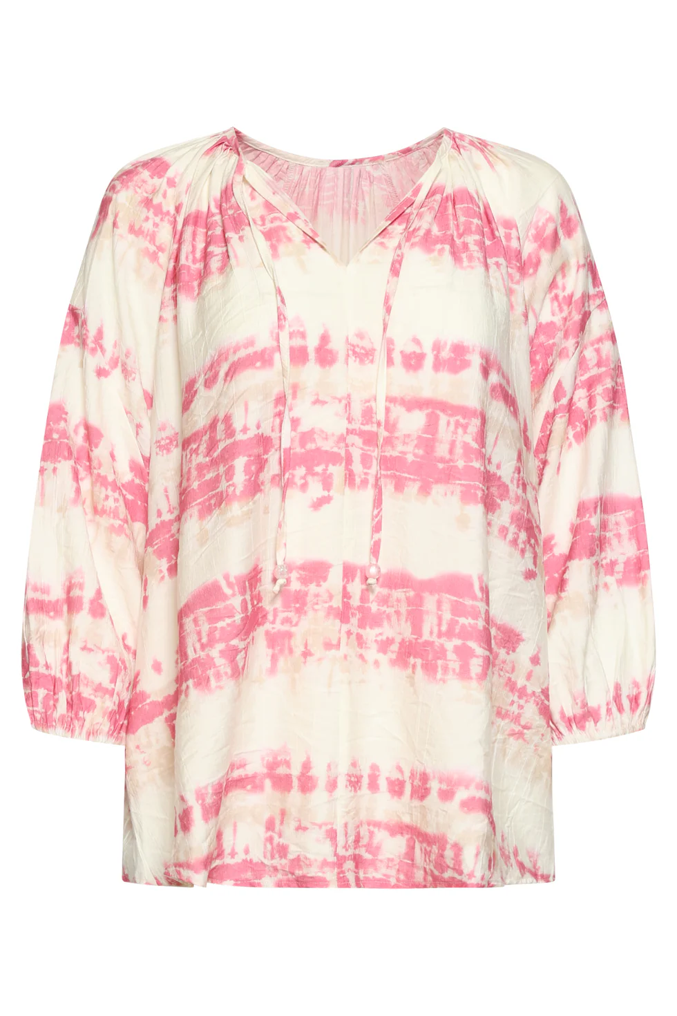 Luchtige Blouse Met Roze Tie-Dye Print | Old Pink - Sand - Image 2