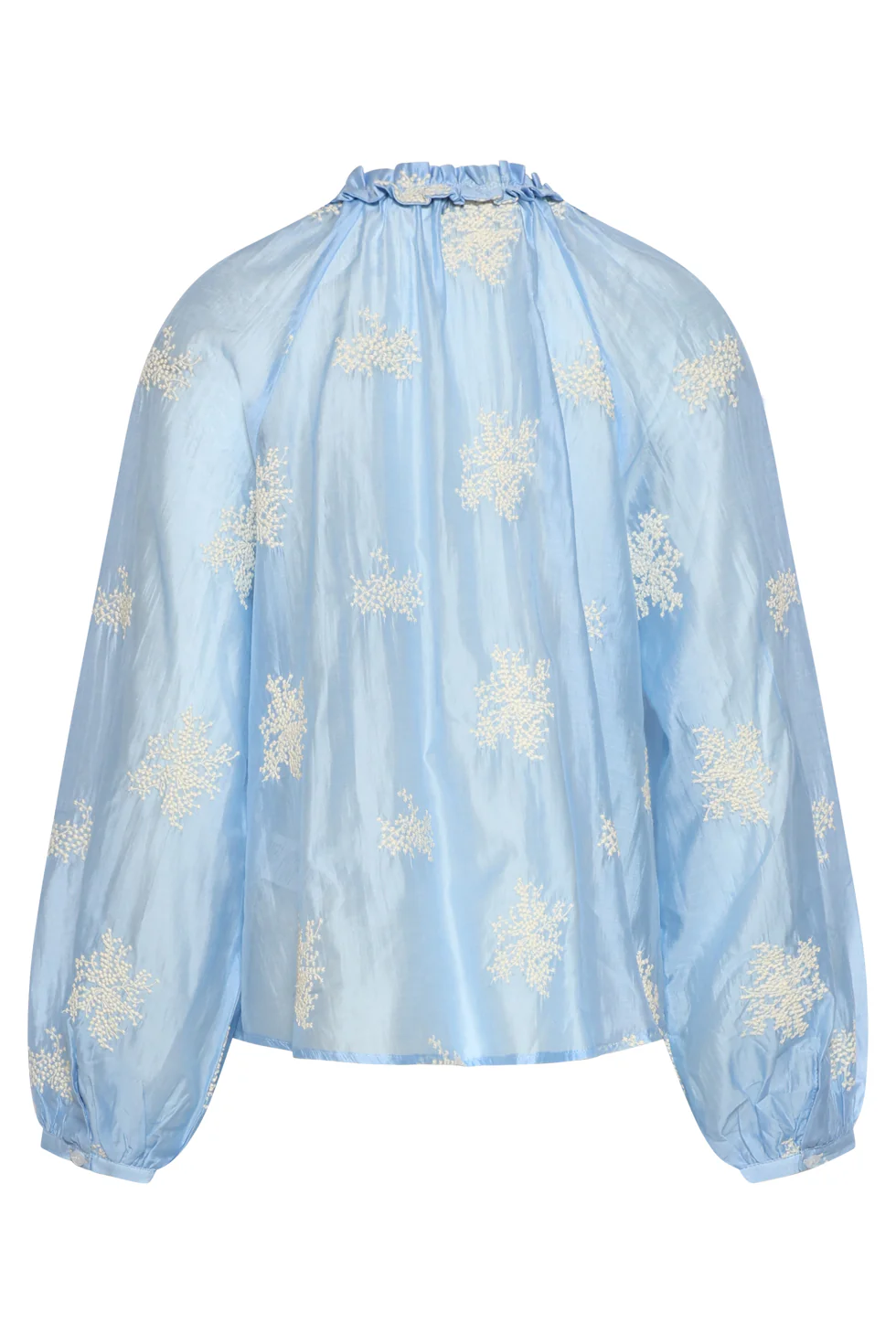 Luchtige Boho-Blouse Met Geborduurde Print | Light Blue - Image 7