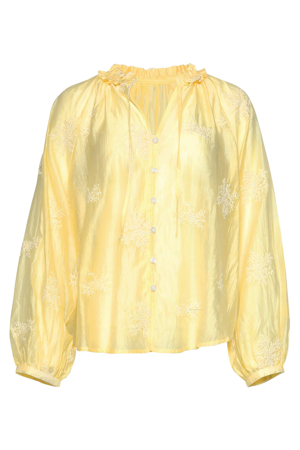Luchtige Boho-Blouse Met Geborduurde Print | Light Yellow - Image 2