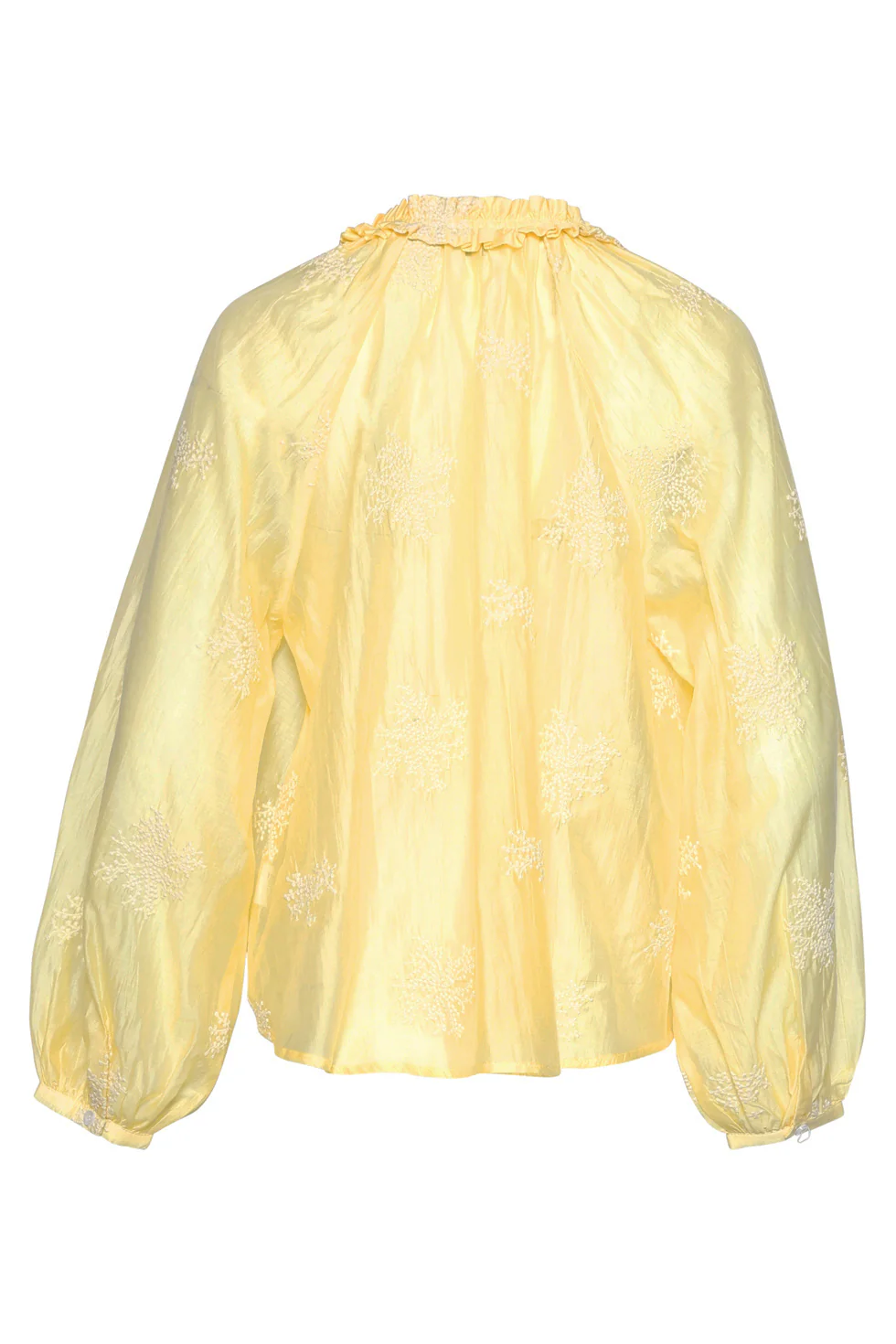 Luchtige Boho-Blouse Met Geborduurde Print | Light Yellow - Image 7