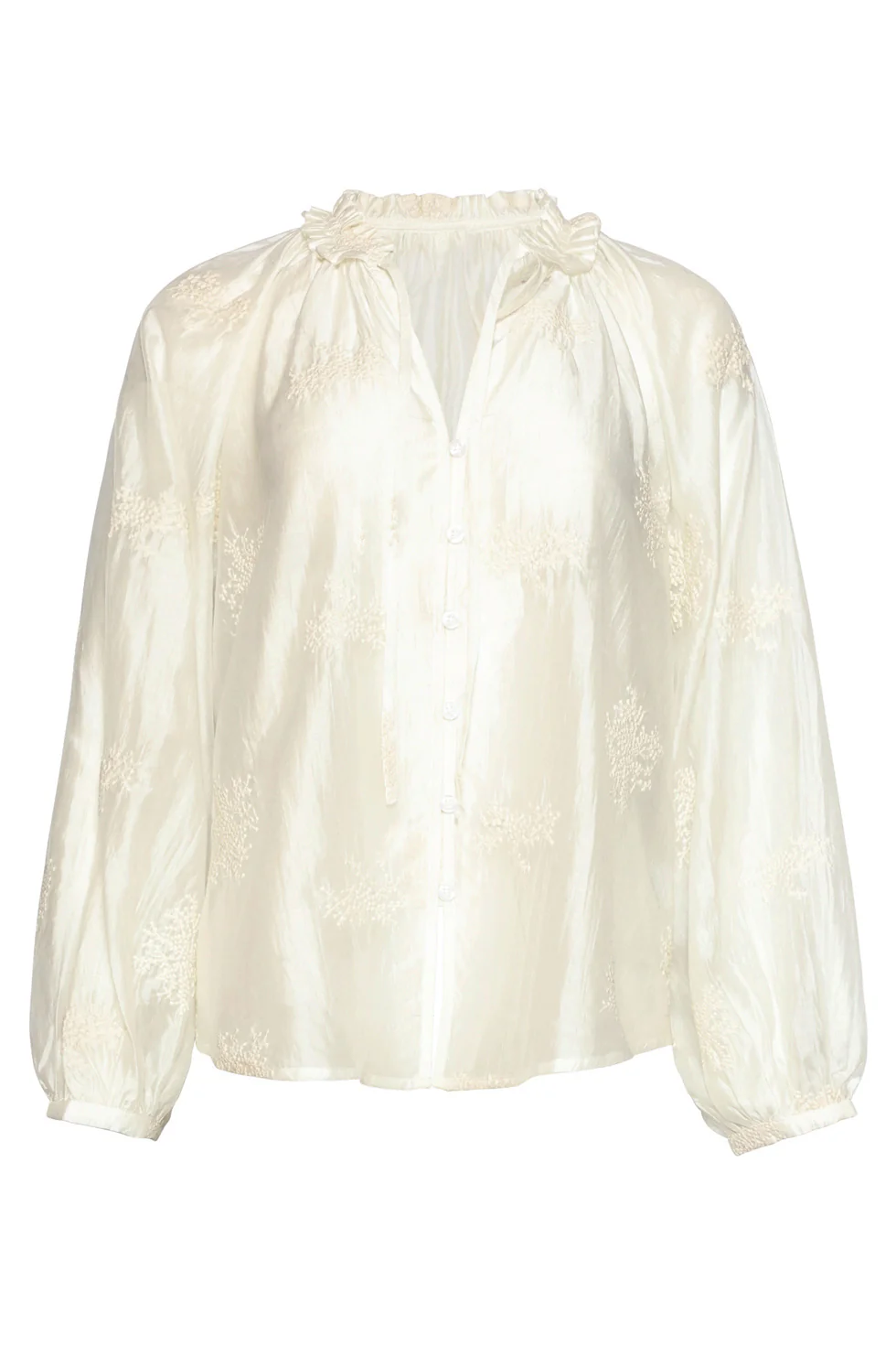 Luchtige Boho-Blouse Met Geborduurde Print | Off White - Image 2