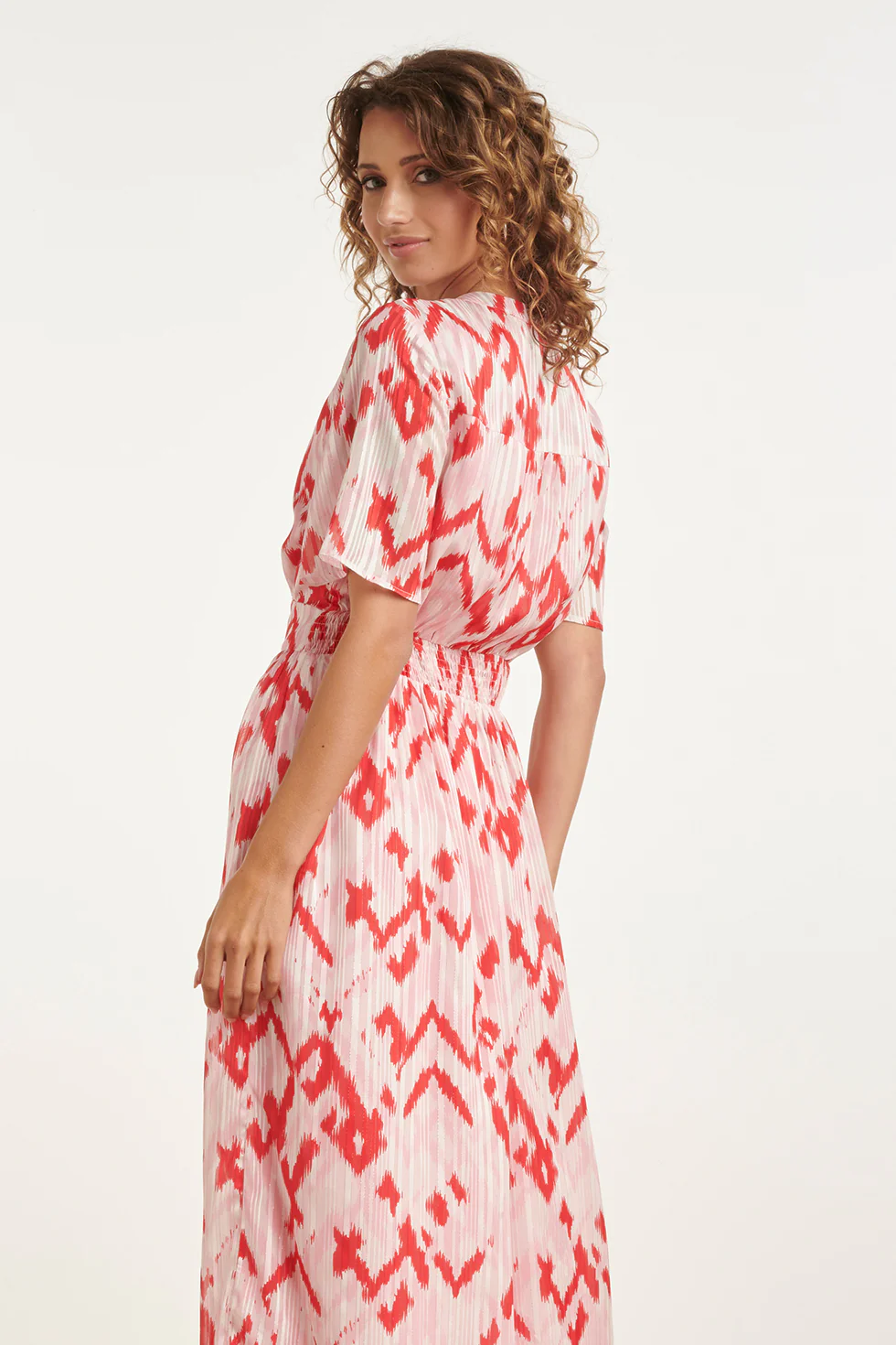Maxi-Jurk Met Zigzag Aztec Print In Roze En Wit | Red - Pink - Image 5