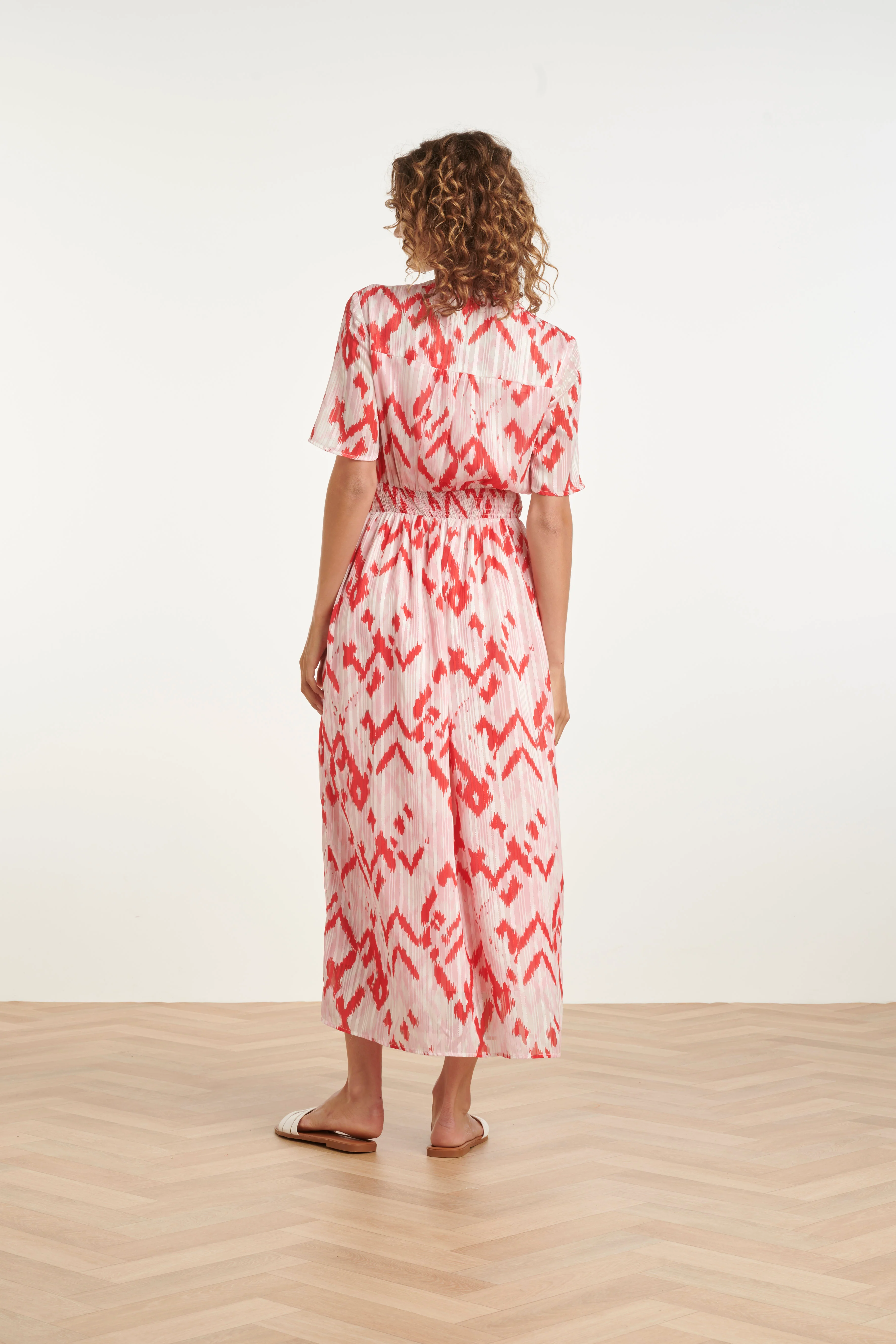Maxi-Jurk Met Zigzag Aztec Print In Roze En Wit | Red - Pink - Image 6