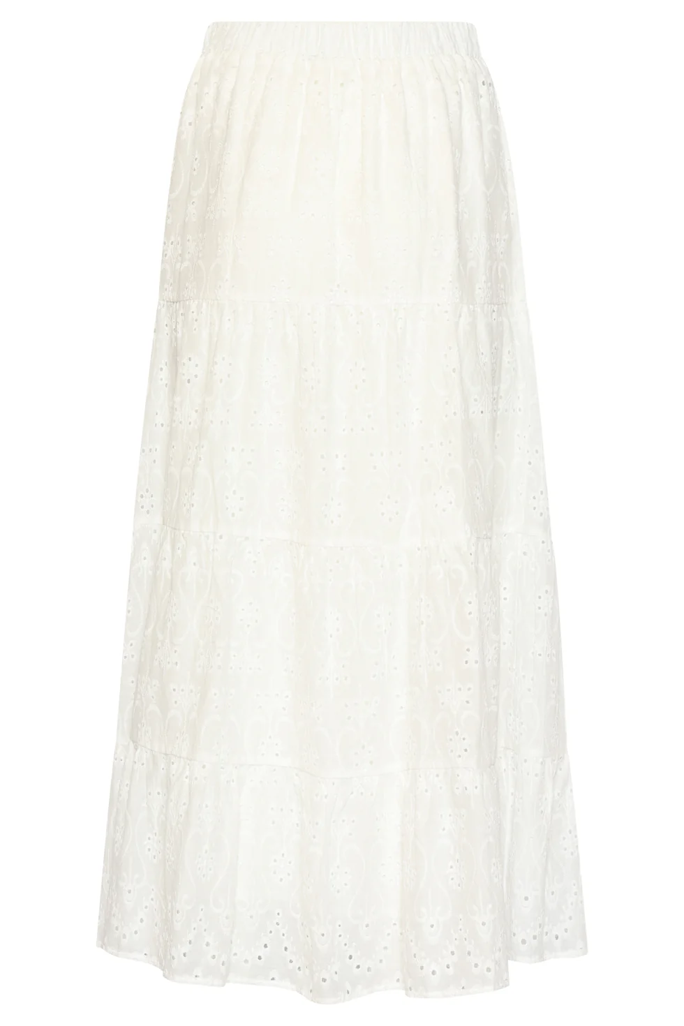 Maxi Rok Met Abstracte Structuur En Elastische Taille | White - Image 14