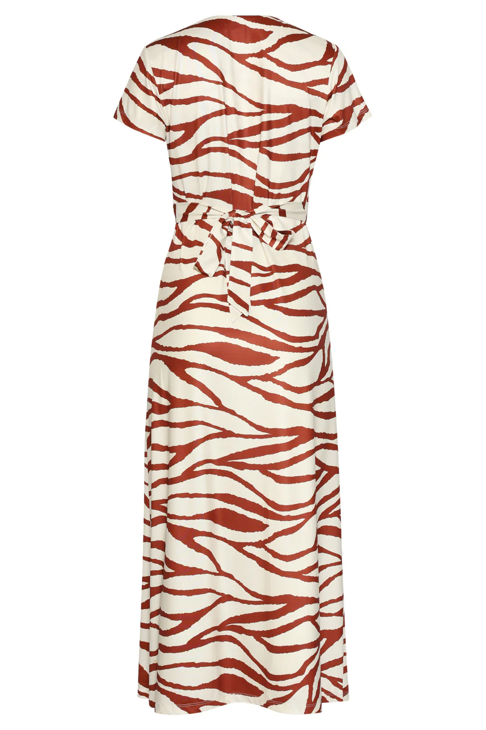 Maxi Stretch Jurk Met Bruine Zebraprint | Brique - Off White - Image 7