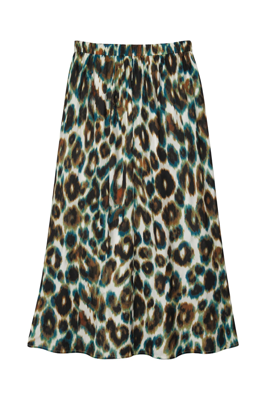 Midi Rok Met Abstracte Dierenprint In Groen En Bruin | Muticolour - Image 7