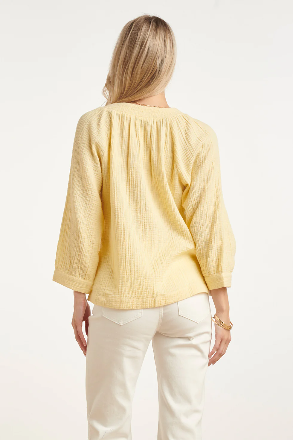 Mousseline Top Met V-Hals | Light Yellow - Image 12