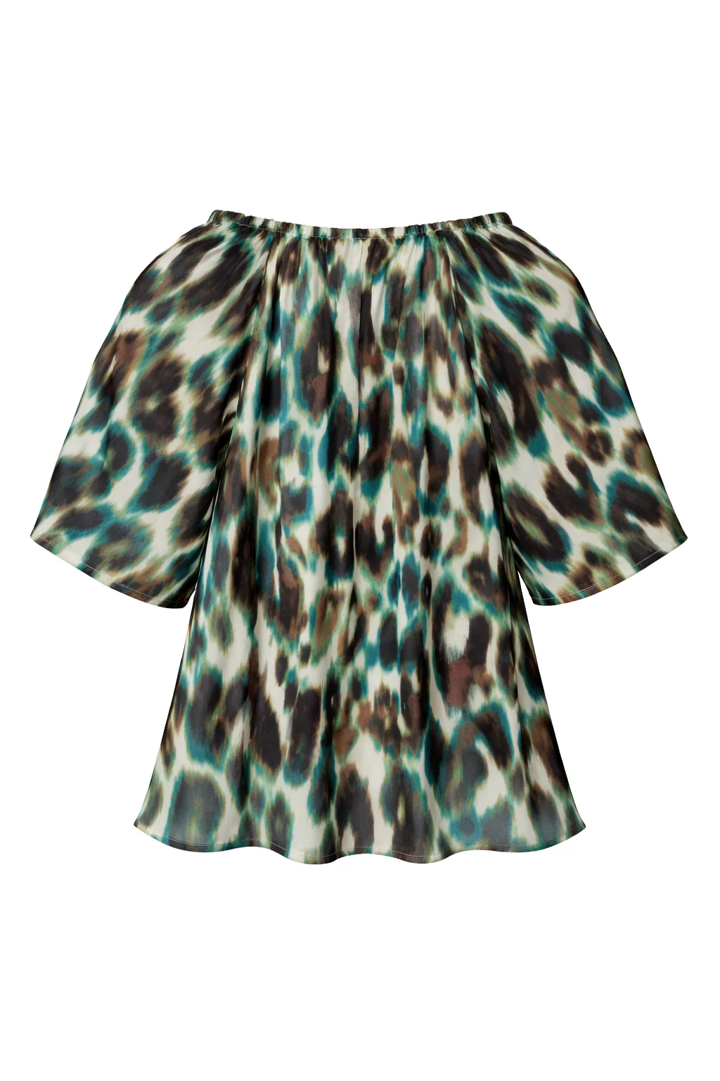 Off-Shoulder Top Met Abstracte Dierenprint In Groen En Bruin | Muticolour - Image 7